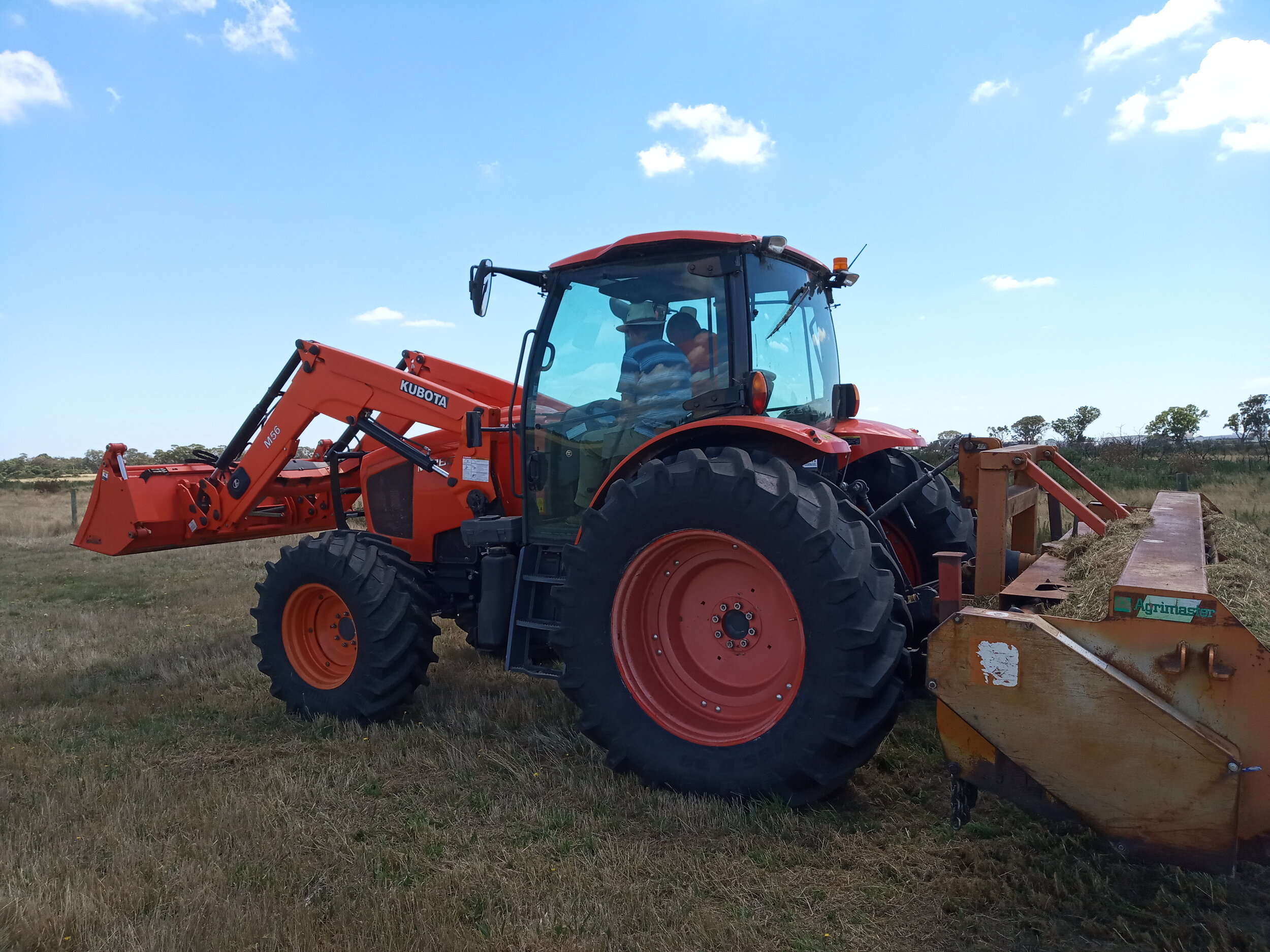  3/2  David W learns to drive the gorse slasher under instruction from Glen of MX 