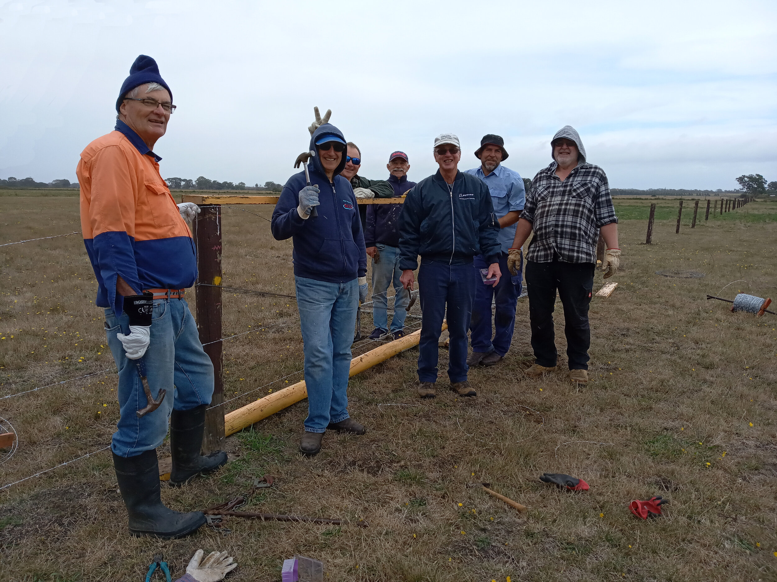  21/3  Fencing crew Bill S, Mario A, Nick C, Rob B, Chris C, Ben F and Adrian B  