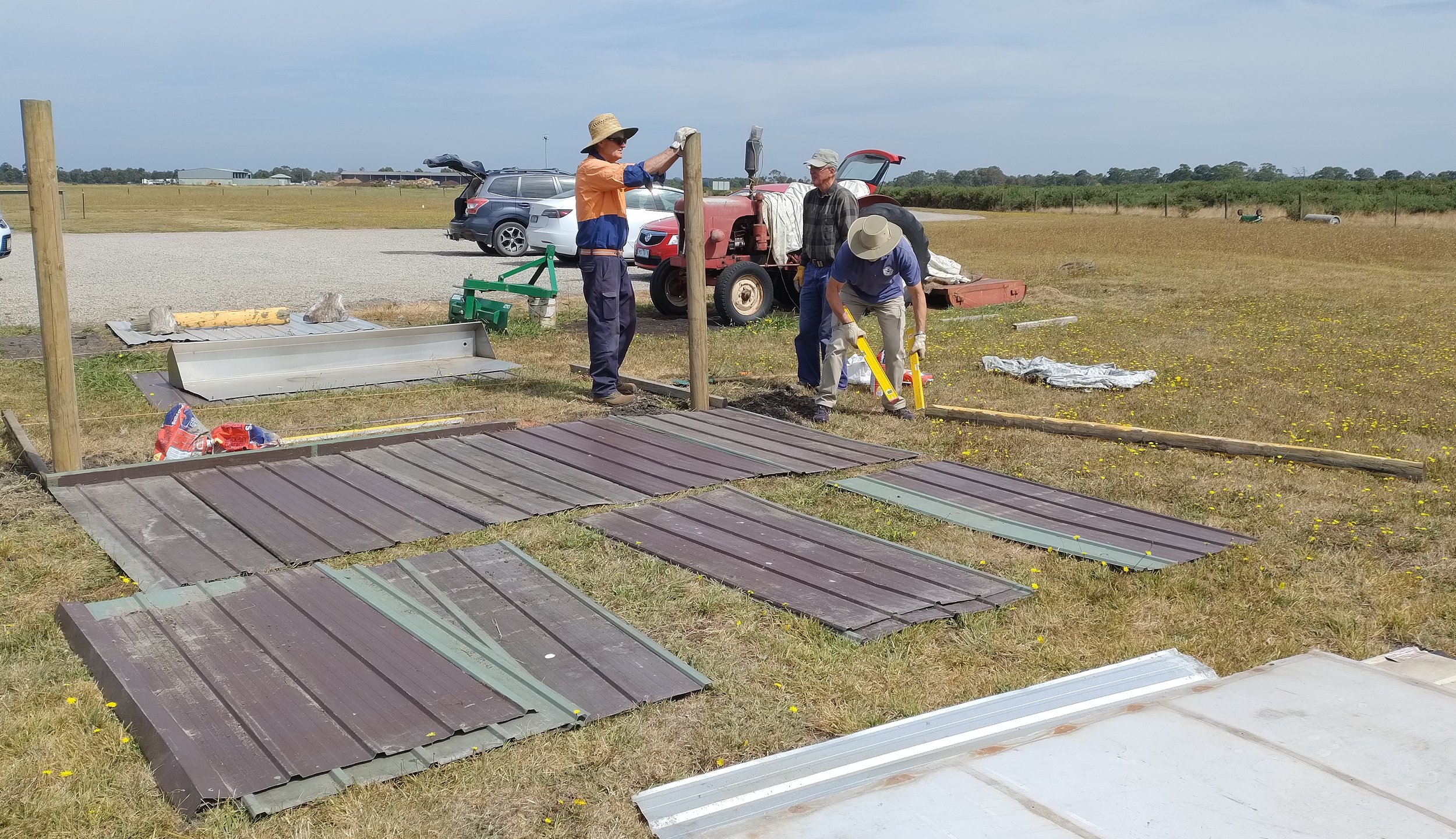  David, Bill and Chris at work on the new pissoir - 20/2/2024 