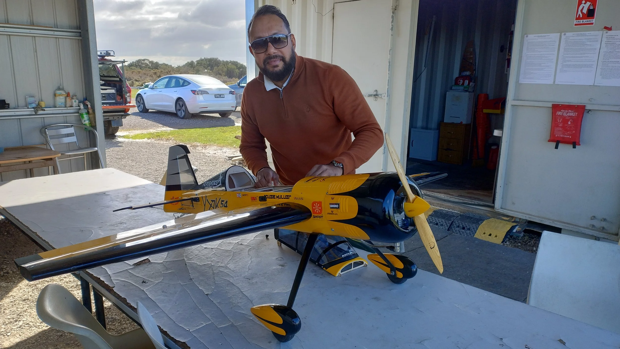  7/08/2026 - Saad with a new YAK 54 from Seagull Models to maiden. 