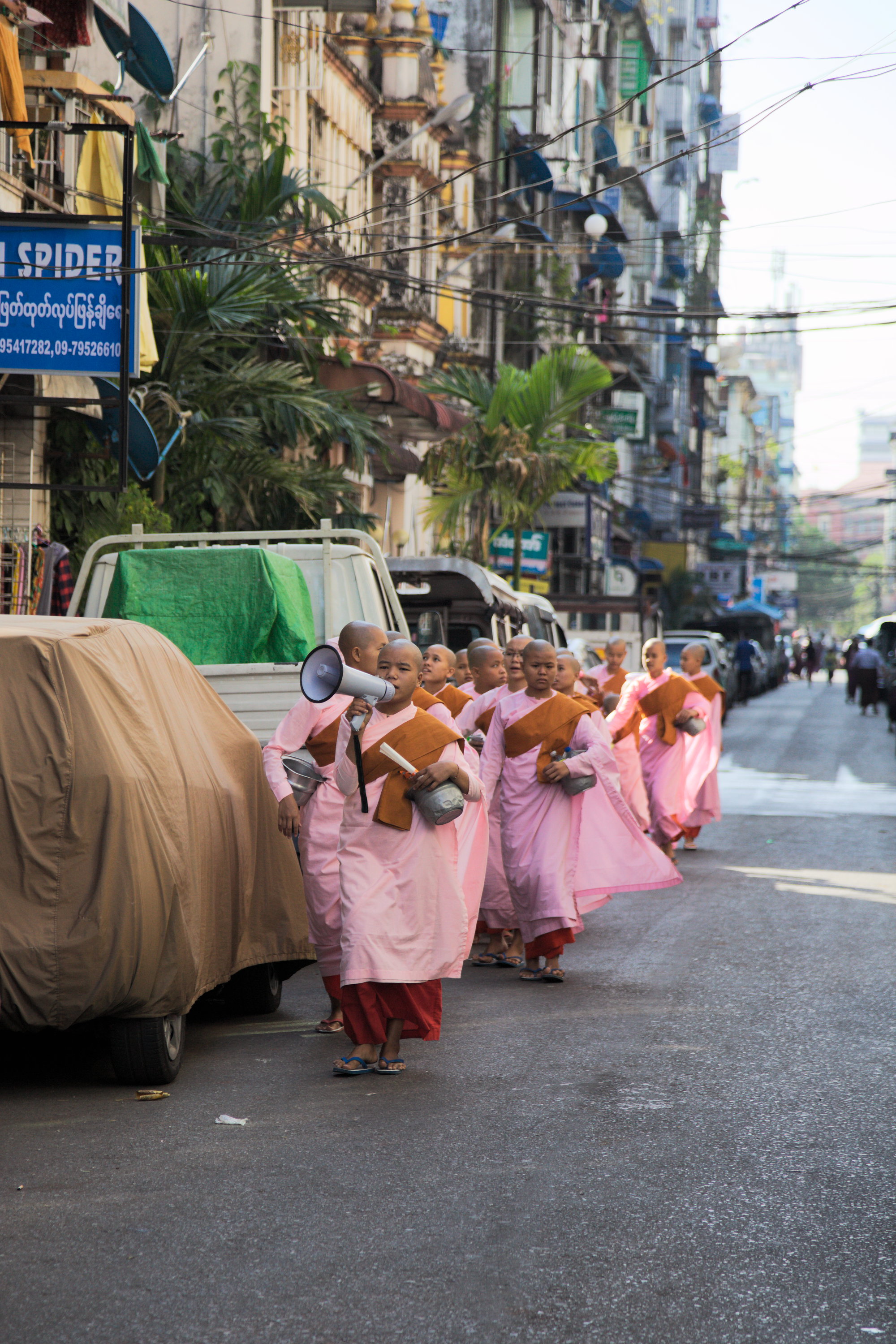  Young nuns, downtown Yangon 