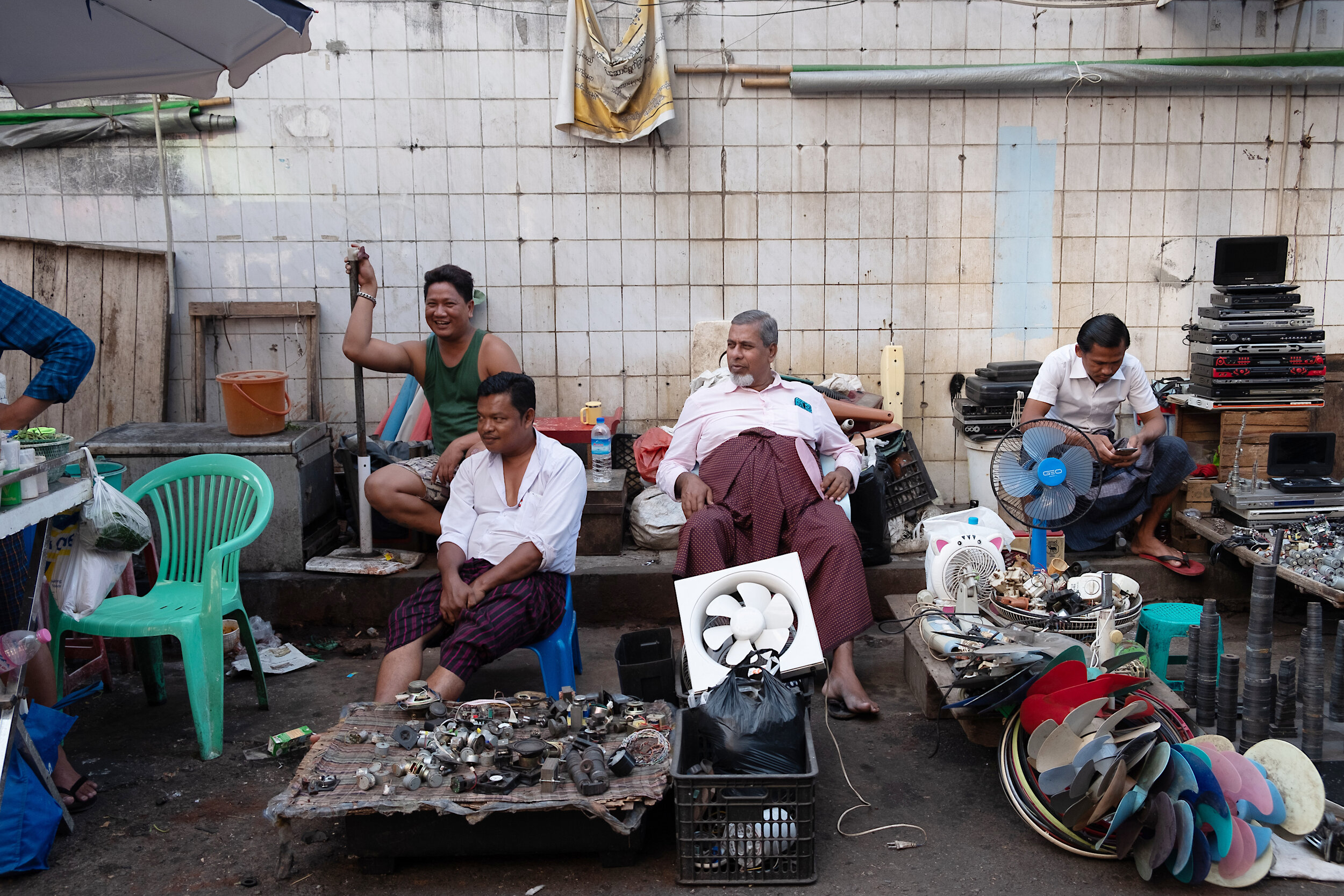  Junk sellers, downtown Yangon 