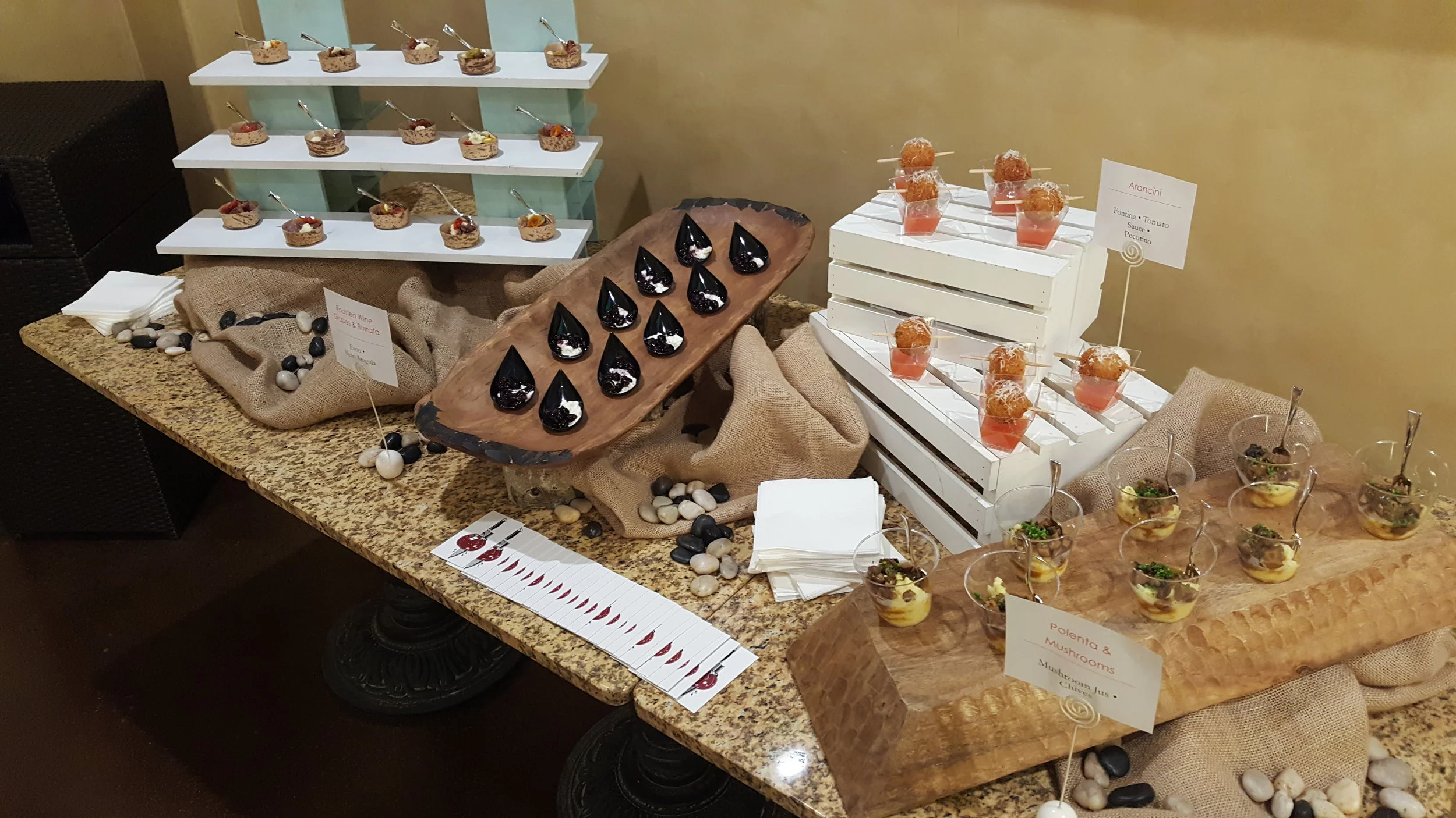 Tasting bites for Al Lago Wines