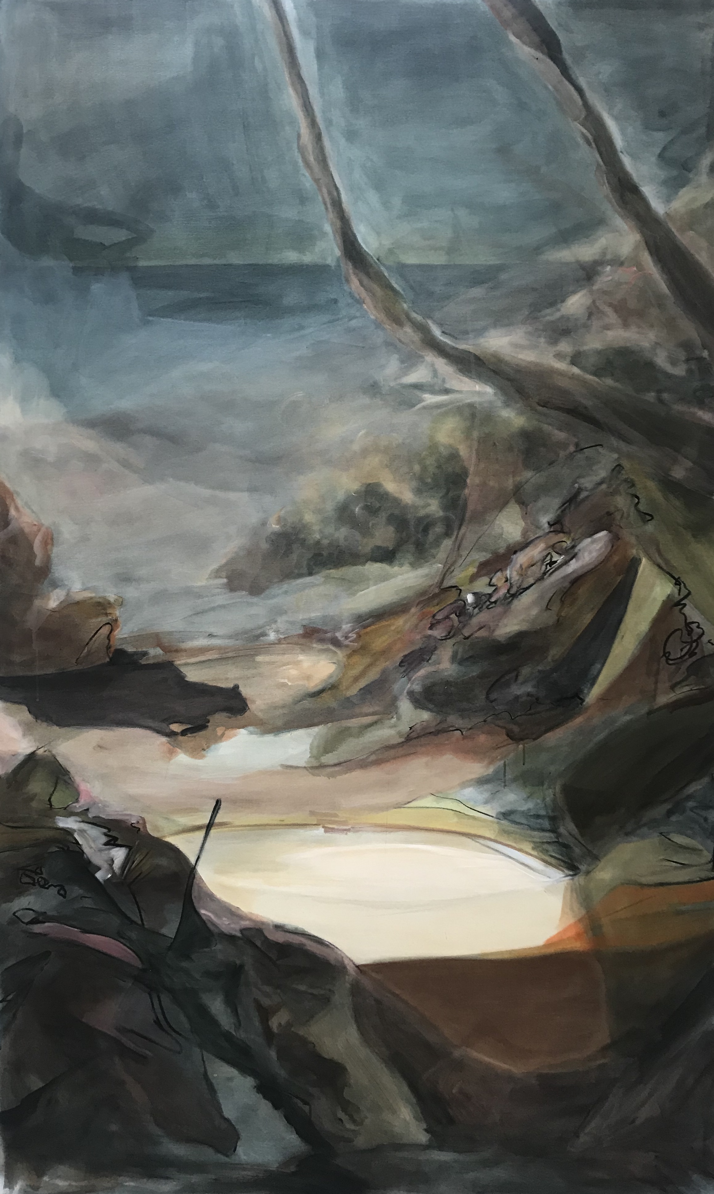 untitled. 110" x 66" - acrylic on canvas