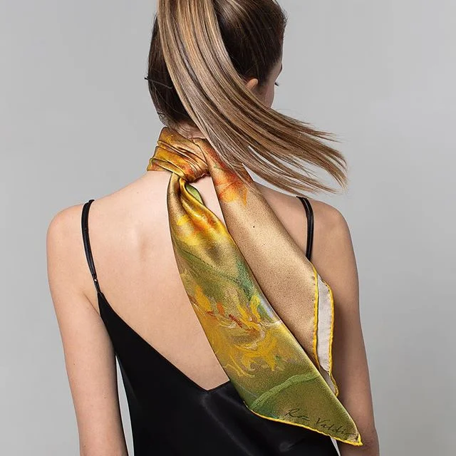 Appreciating all the mesmerizing colors of spring with our &rdquo;Celebration&rdquo; scarf.