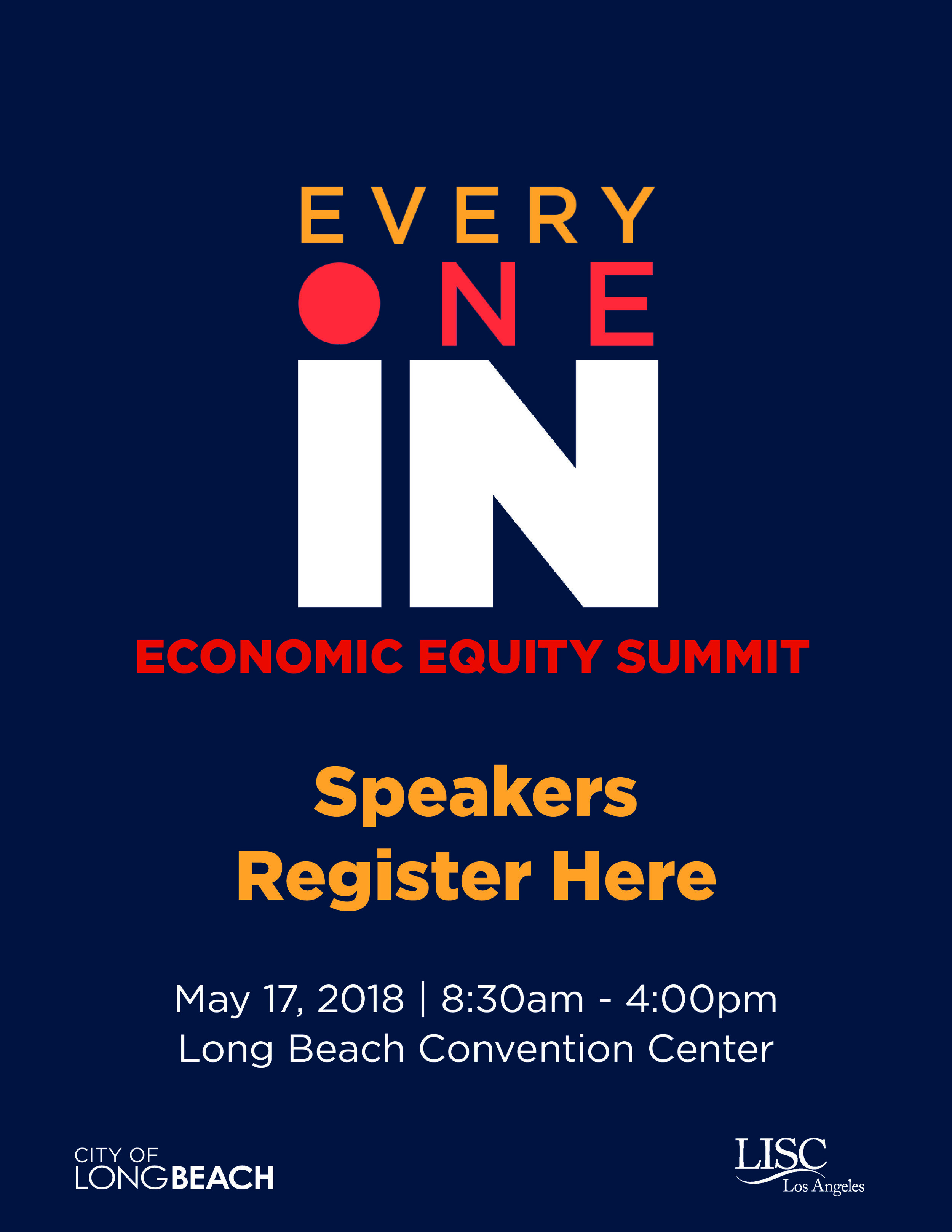Everyone In Economic Equity Summit: Speaker Registration Sign 