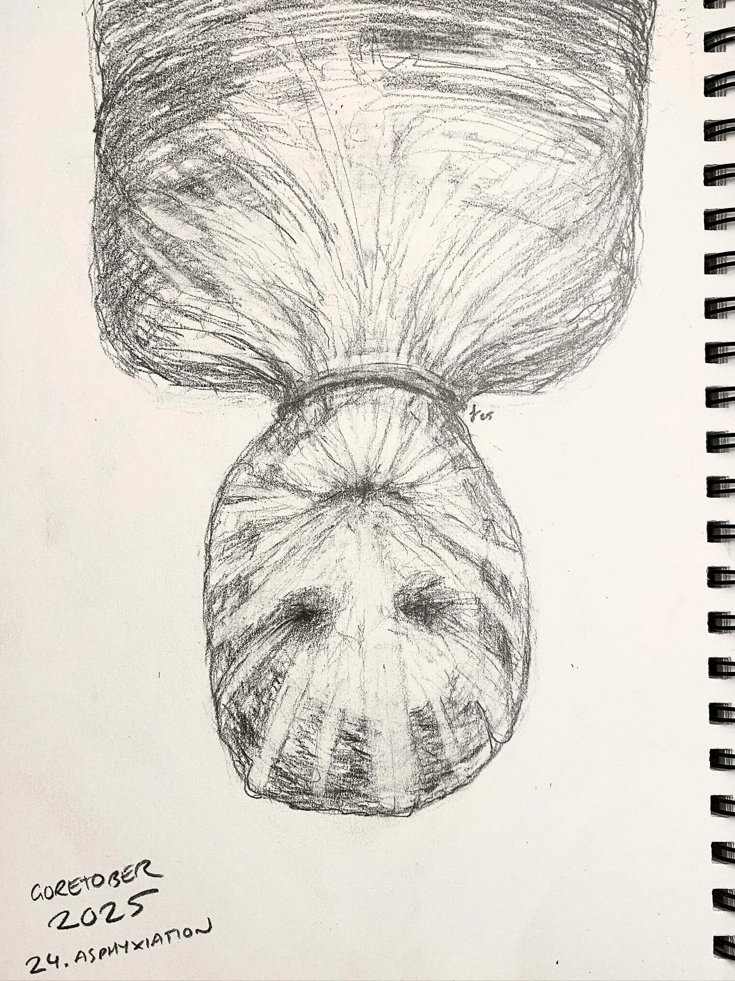 Goretober Day 24: Asphyxiation 

Drawn with Blackwing graphite pencil ✍🏻

#xxanemiagoretober2025 #graphitesketch #horrorart #goretober2025