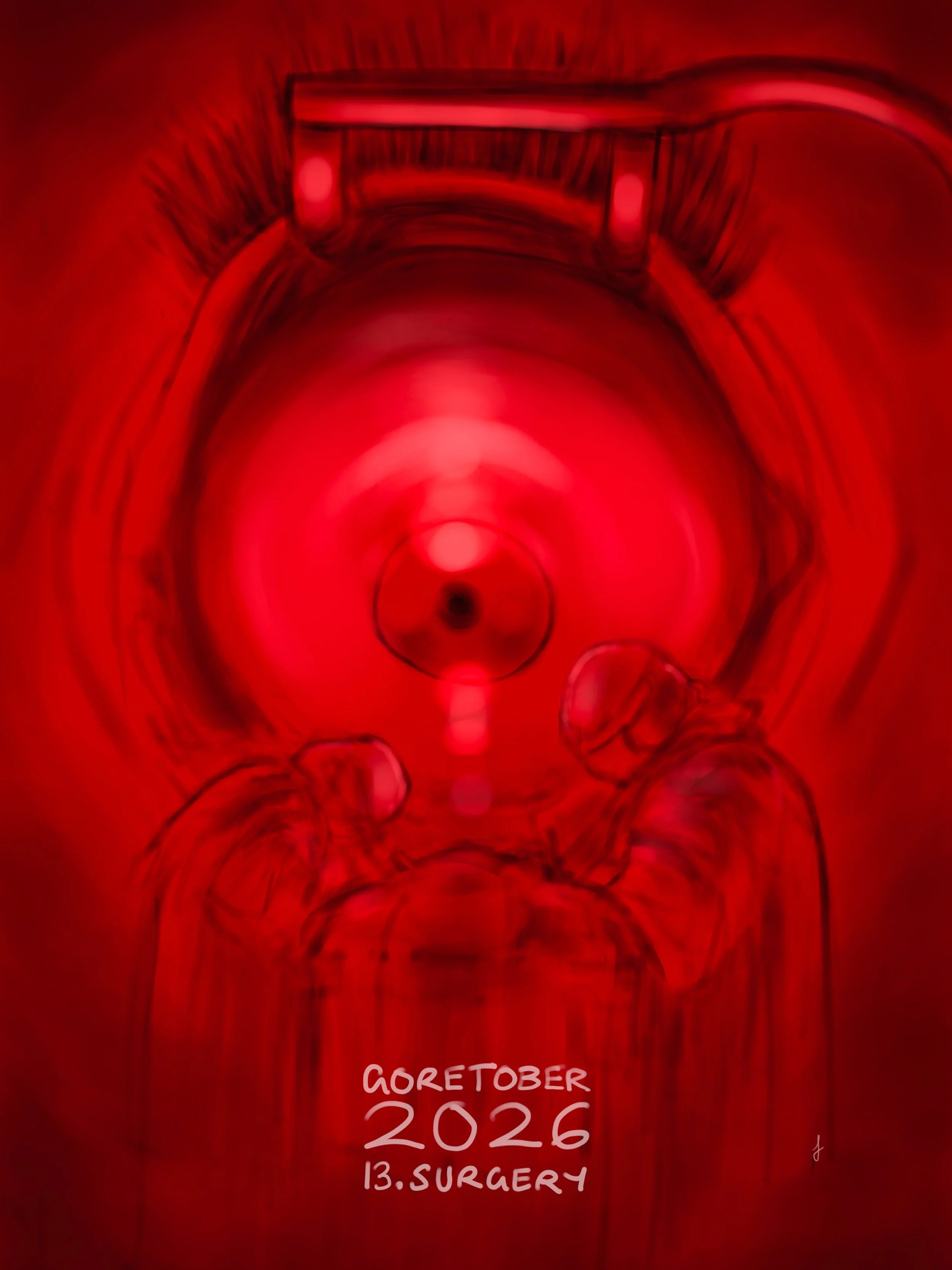 Goretober Day 13: Surgery
👁️ wot u lookin&rsquo; at?

Drawn with Procreate ✍🏻
#xxanemiagoretober2026 #goretober2026 #horrorart