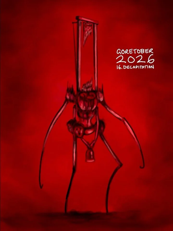 Goretober Day 16: Decapitation 
Riiing riiing, the death bell sings ~

Drawn with Procreate ✍🏻
#xxanemiagoretober2026 #goretober2026 #horrorart