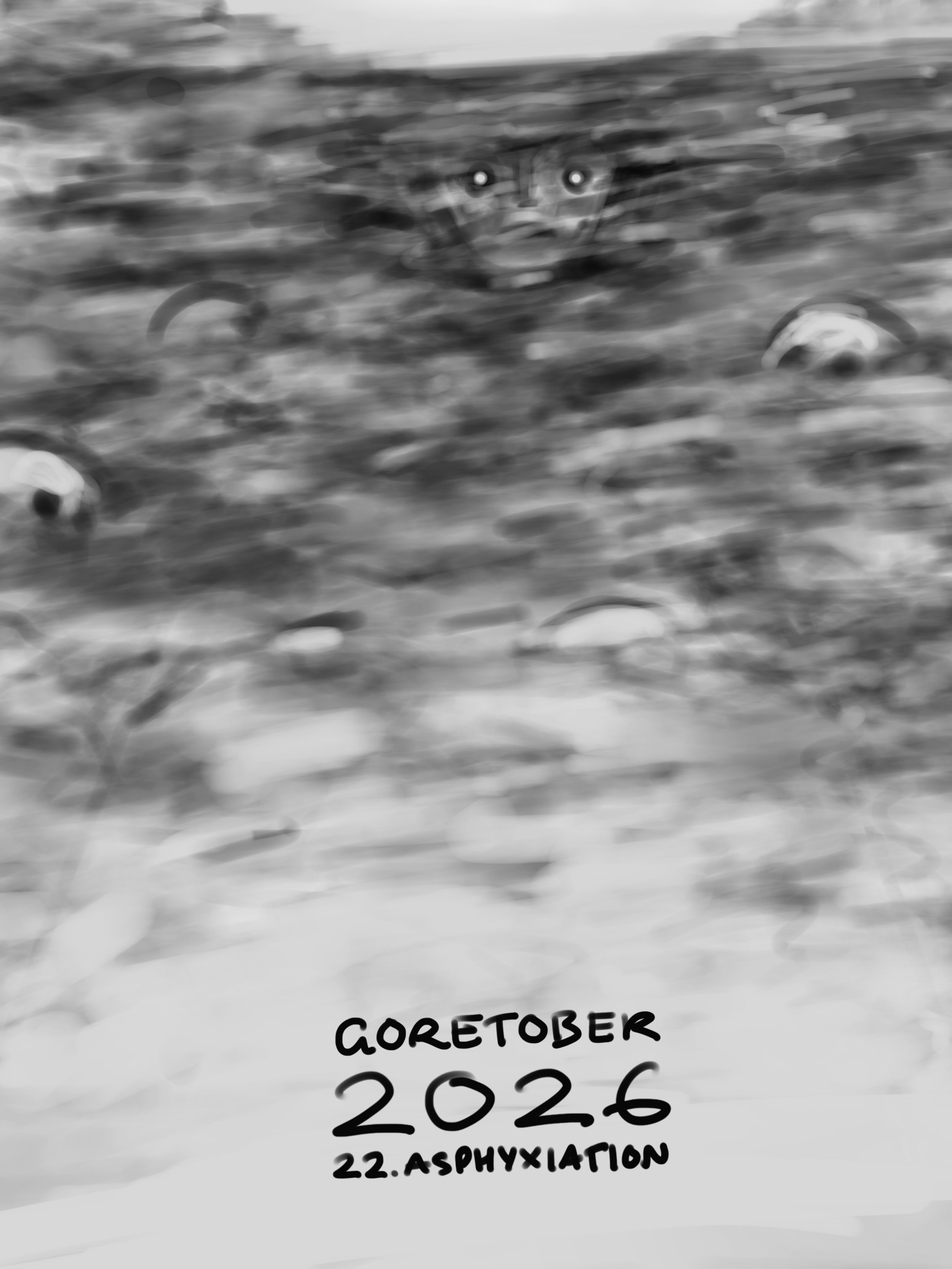 Goretober Day 22: Asphyxiation
I&rsquo;m tired y&rsquo;all 🫩

Drawn with Procreate ✍🏻
#xxanemiagoretober2026 #goretober2026 #horrorart
