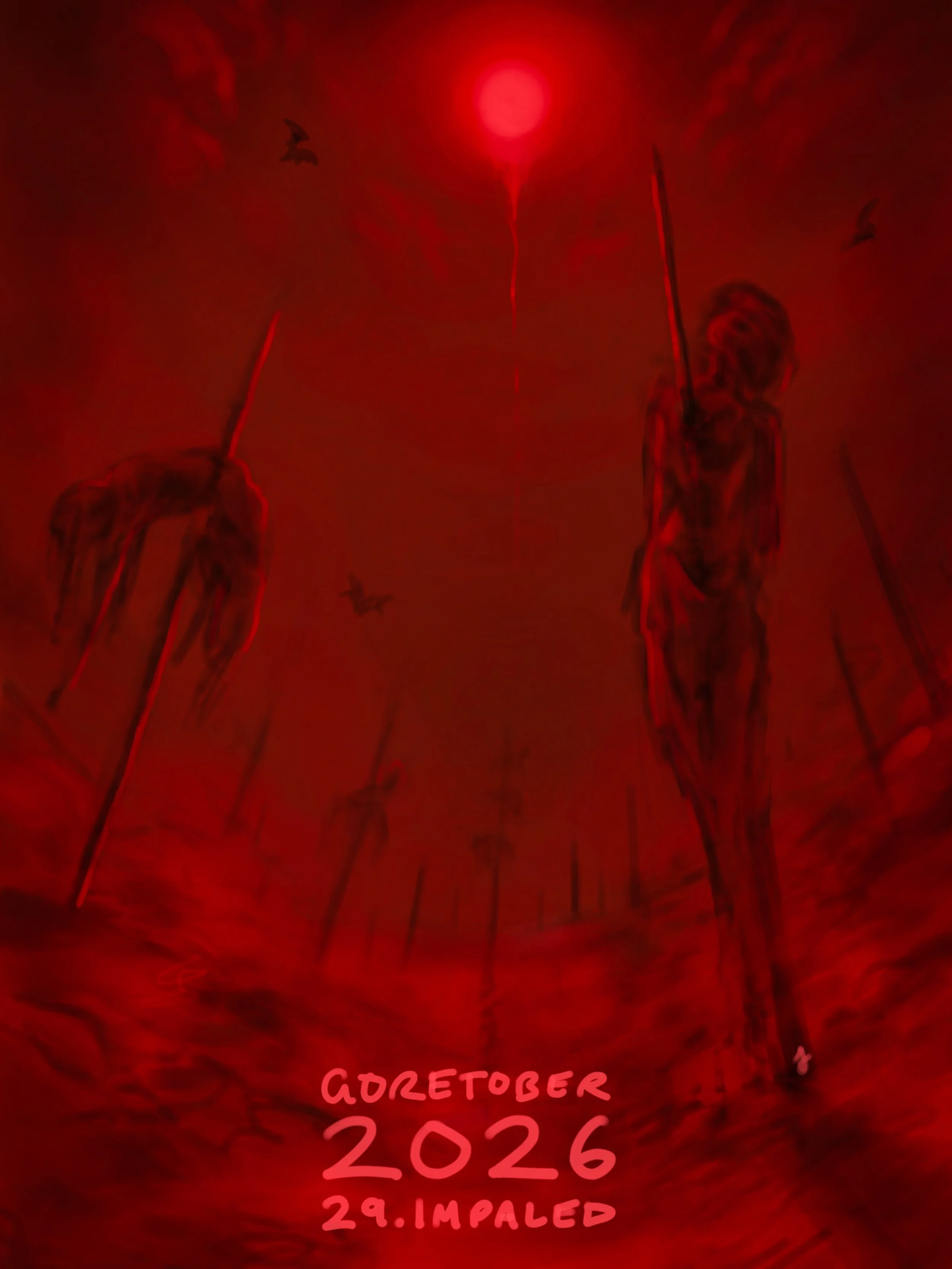 Goretober Day 29: Impaled 

Drawn with Procreate ✍🏻
#xxanemiagoretober2026 #goretober2026 #horrorart