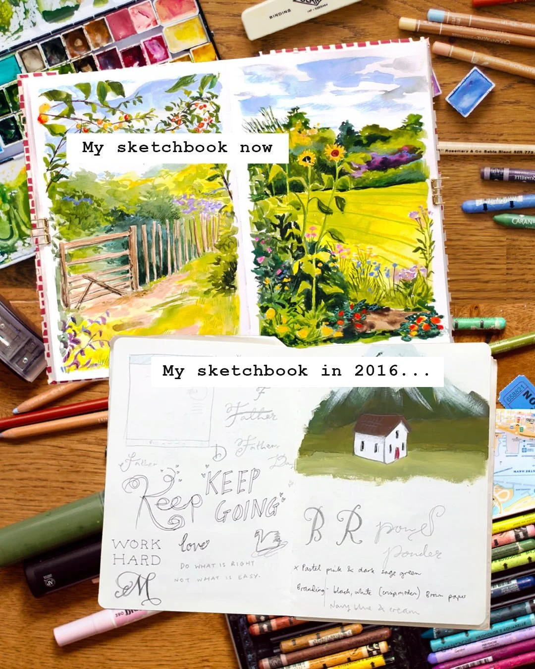 2016 trend, but make it art! A look back through my older work and the artist I was at the time 🥺 If only I could tell her it would all work out 💛