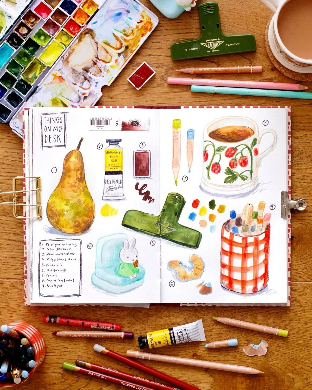 Practising drawing from life by painting the items around me! I really like the colours on this one, and being mindful of what&rsquo;s in front of me rather than automatically finding a &lsquo;pretty&rsquo; reference to paint from. I&rsquo;m already 