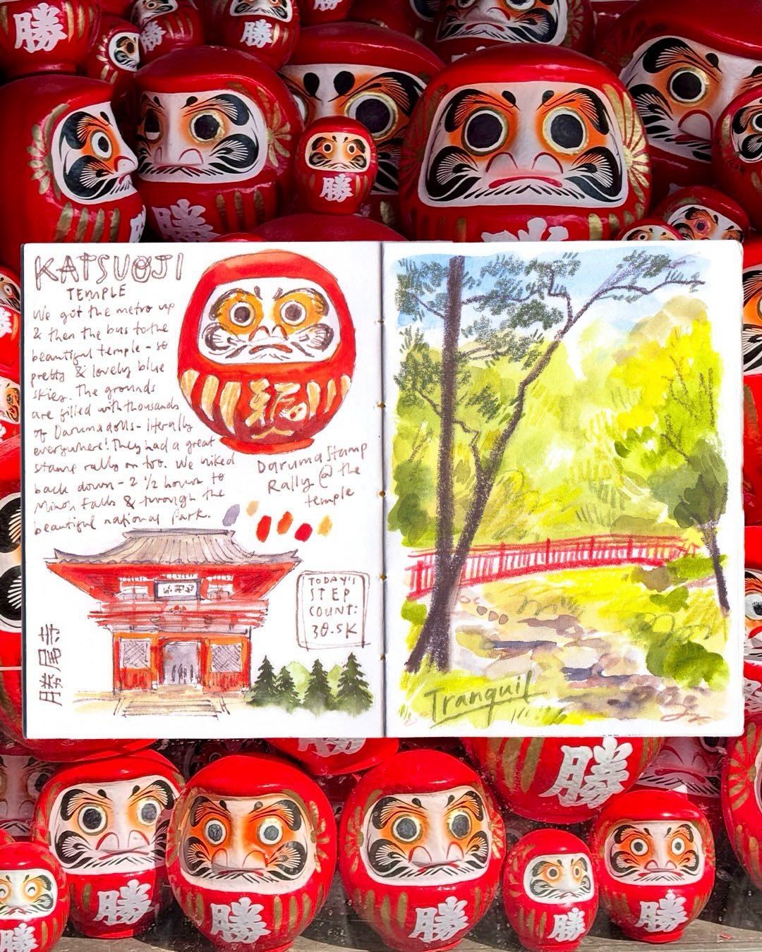 Travel sketchbook pages from Japan 🇯🇵 part one! I have many more pages started while there that I need to finish, but I&rsquo;ll get there! I usually go with high (and unrealistic) expectations that I&rsquo;ll fill a billion pages, but for this tri