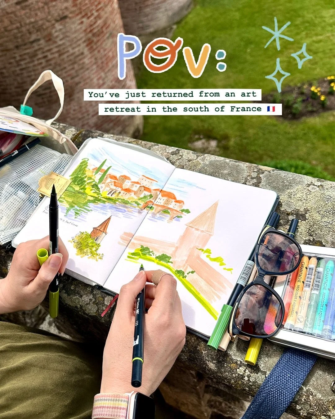Hard to put this past week into words, but I had a go! What a truly magical experience - my first art retreat with @uptrekcom and the most amazing women being able to join me ❤️

We connected so deeply and filled our sketchbook pages together; from b