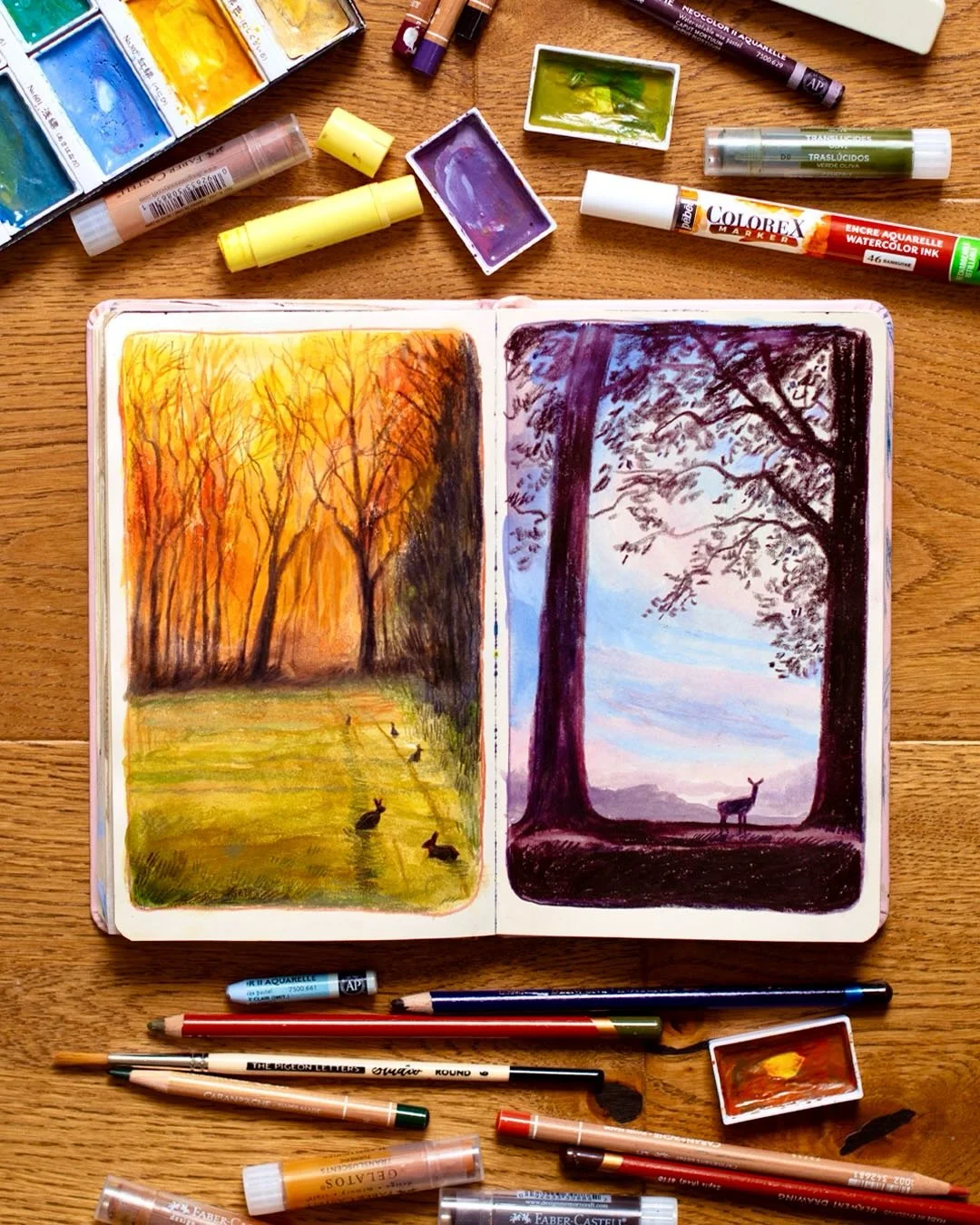 It&rsquo;s been far too long since I found/made time for another artist&rsquo;s drawing session and on Saturday  I squeezed in a really lovely hour on @emmacarlisle_&rsquo;s recent Zoom call! 🌙 

The theme was dusk and dawn and we had plenty of phot