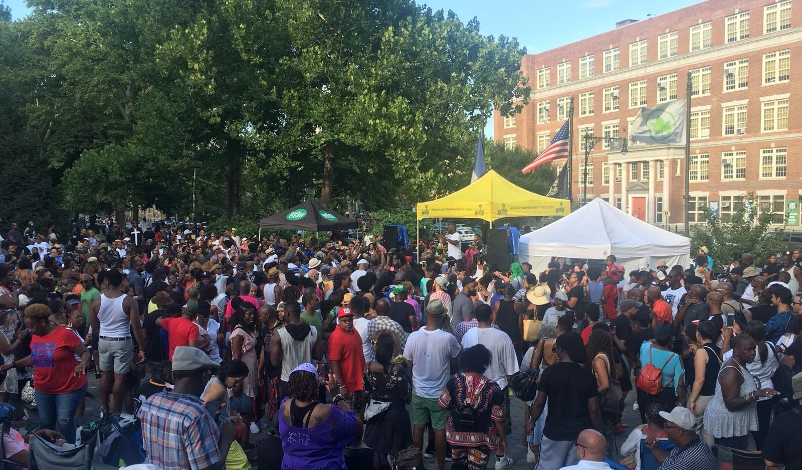 A PARTY AT THE 135TH ST STAGE WHERE JANET JACKSON PERFORMED YESTERDAY