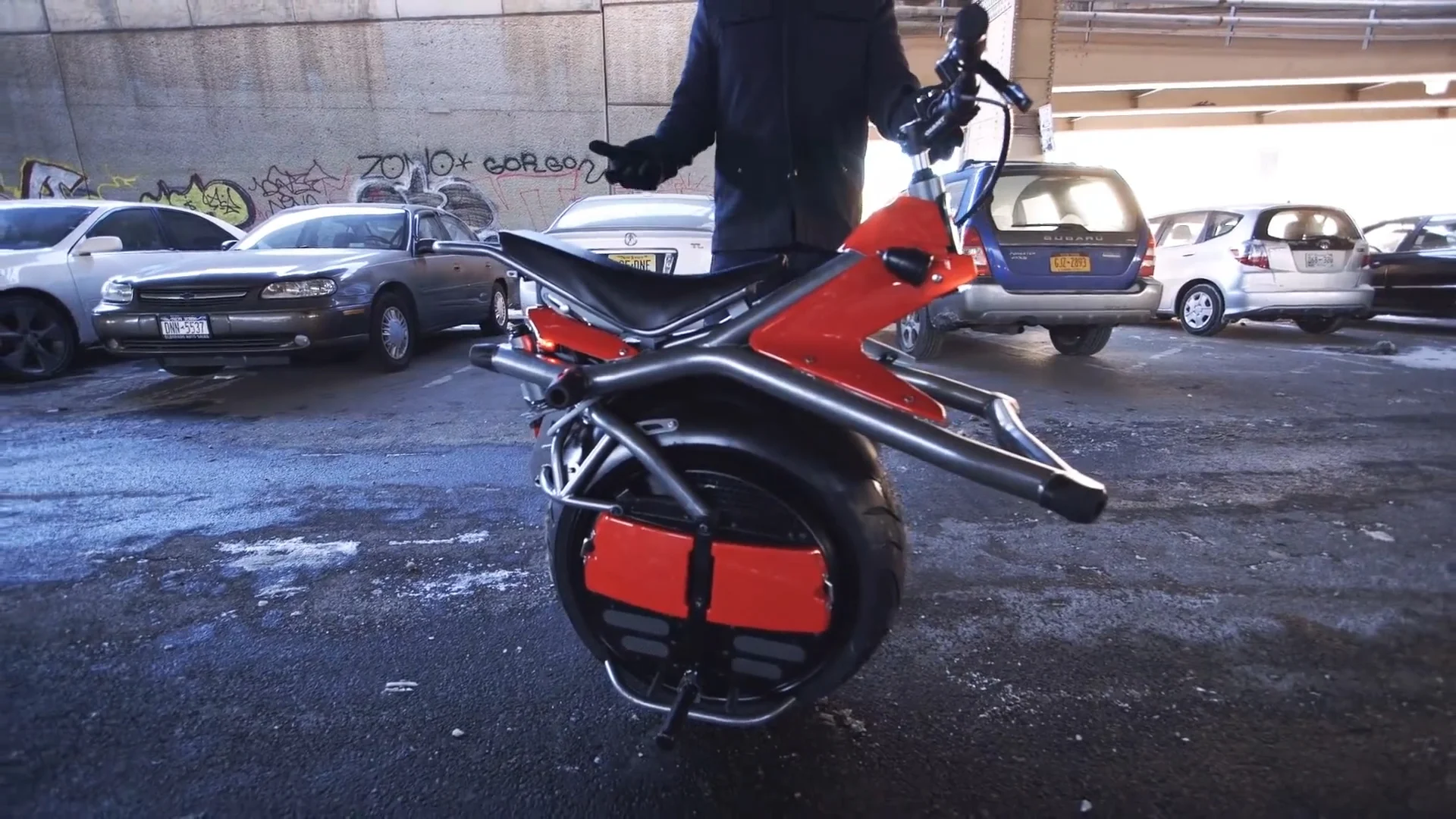 Riding the Ryno one-wheeled motorcycle, a 'Dragonball' fantasy brought to life