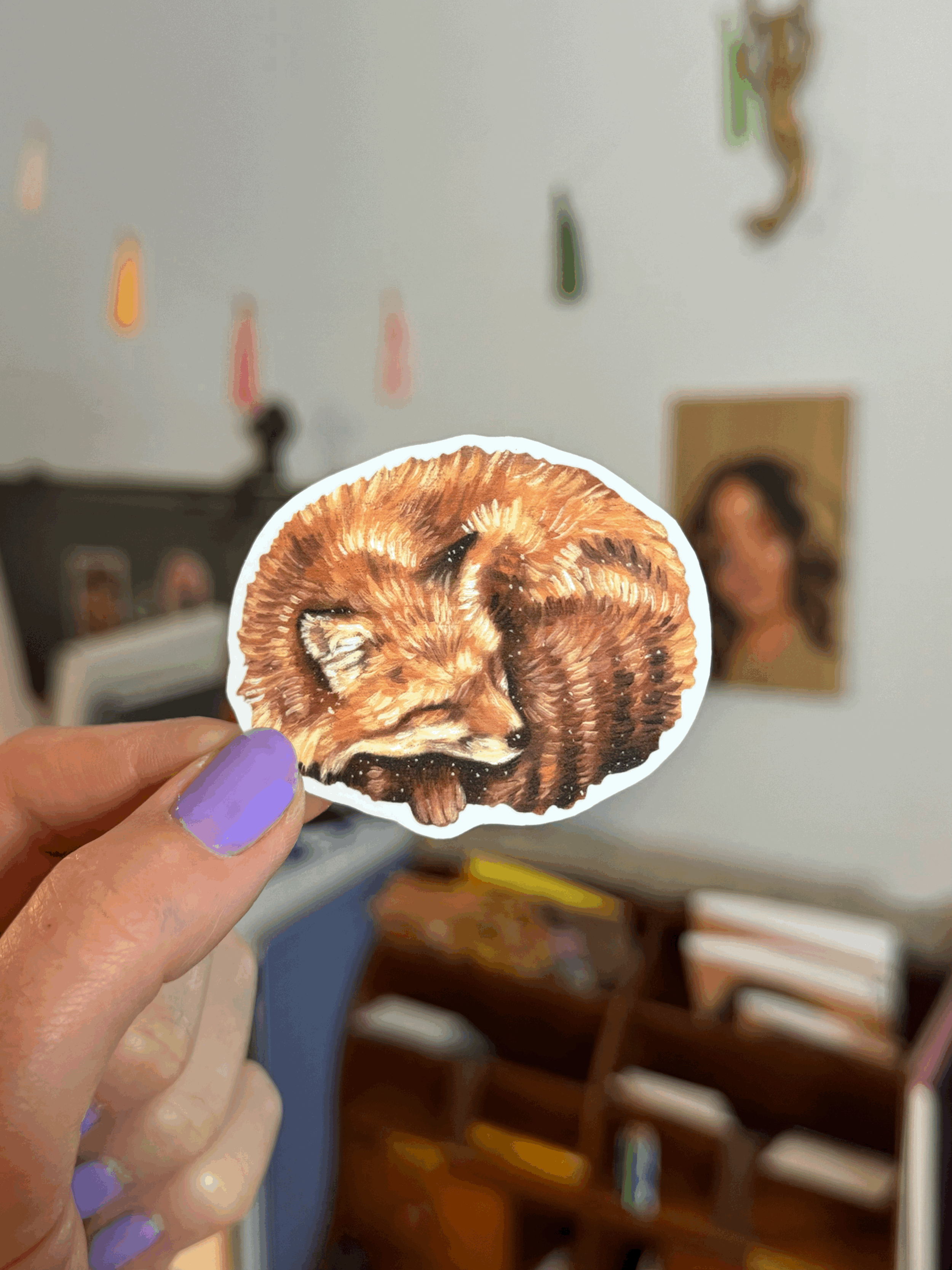 Fox Croissant Sticker