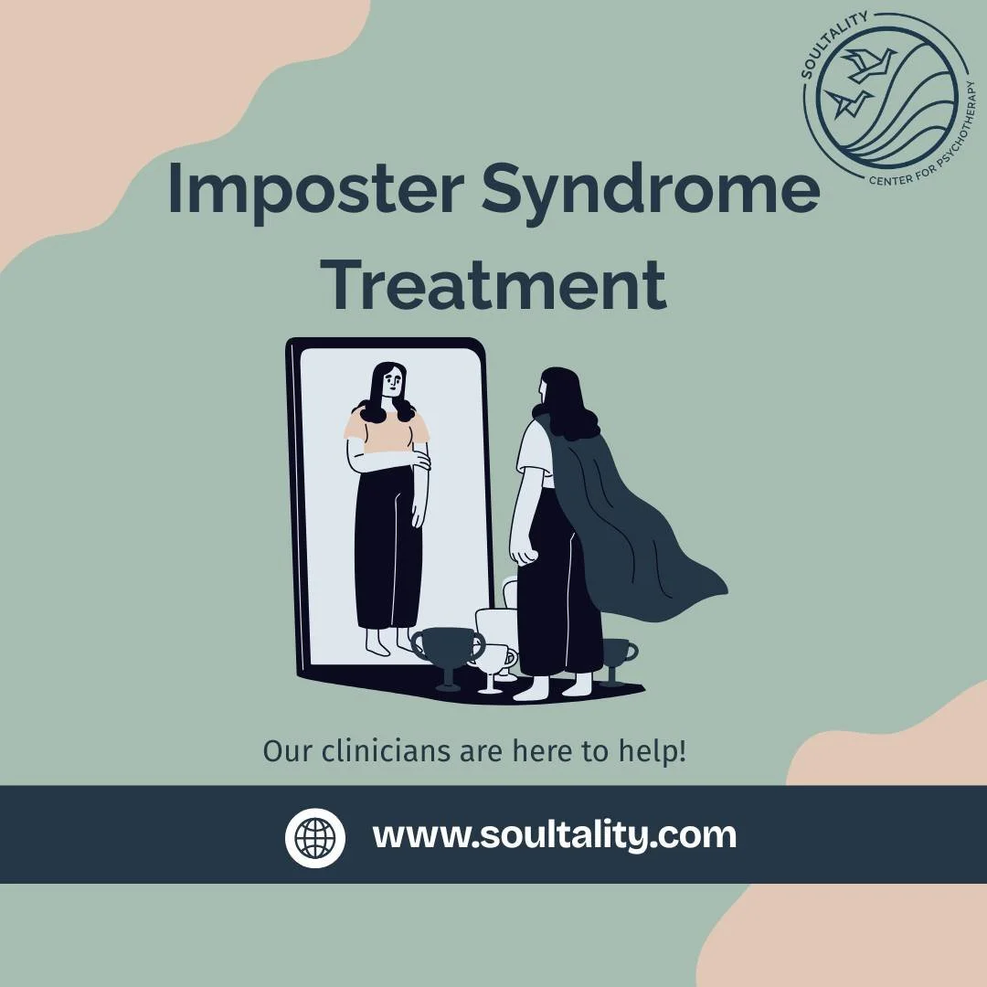 Having imposter syndrome can be draining, but you don&rsquo;t have to go through it alone! The experienced clinicians at the Soultality Center for Psychotherapy will be with you every step of the way to help conquer your imposter syndrome. 

Schedule