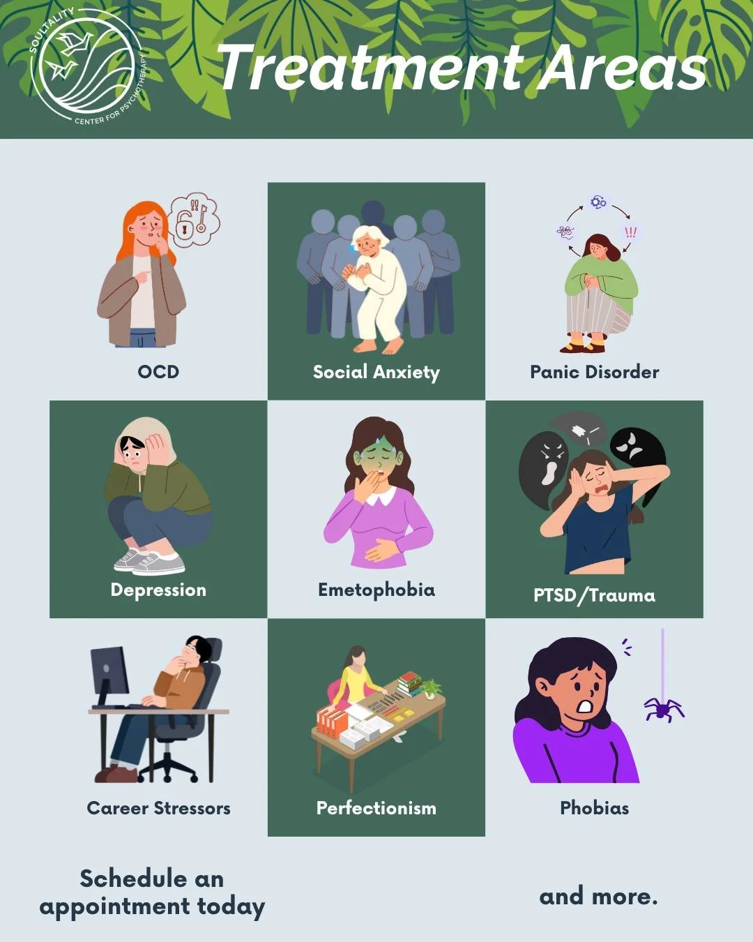 Our experienced and licensed clinicians are here to help you overcome a wide range of obstacles. Partner with the clinicians at the Soultality Center for Psychotherapy in Cambridge, MA, today.

#psychotherapy #ocd #socialanxiety #depression #mentalhe