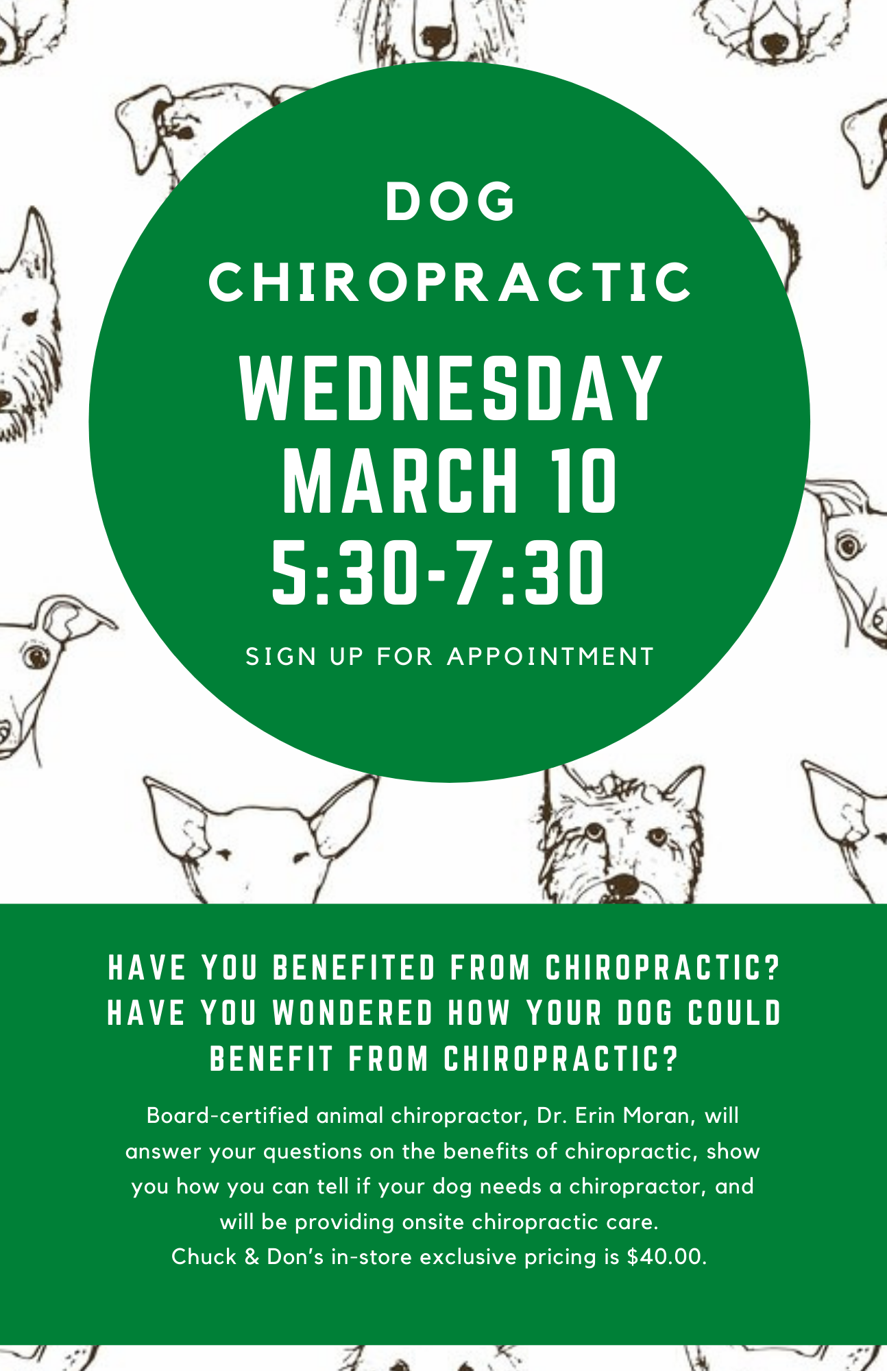Dog Chiropractic Pop-Up Event