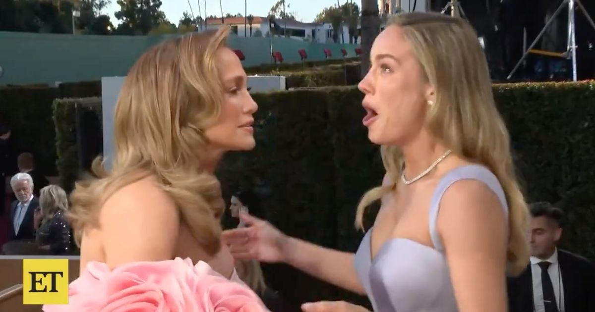 Brie Larson cries meeting Jennifer Lopez for the first time at the Golden Globes