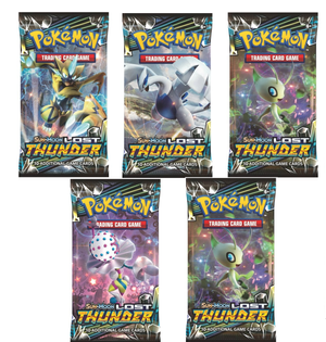 POKEMON SUN & MOON LOST THUNDER BOOSTER PACK X 5  Okami cards