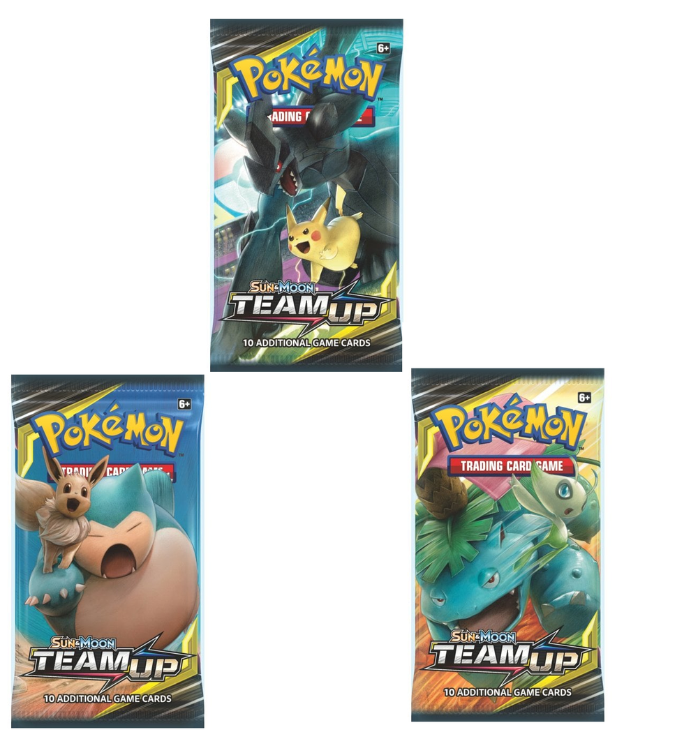 POKEMON SUN & MOON TEAM UP BOOSTER PACK X 3  Okami cards