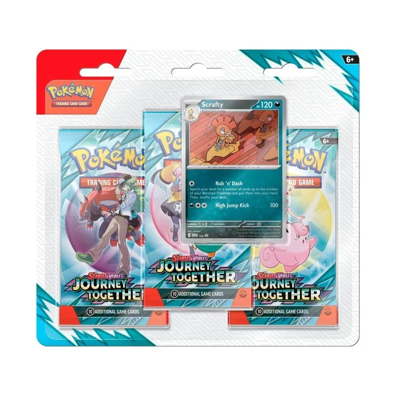 POKEMON JOURNEY TOGETHER TRIPLE BLISTER PACK SCRAFTY  Okami cards