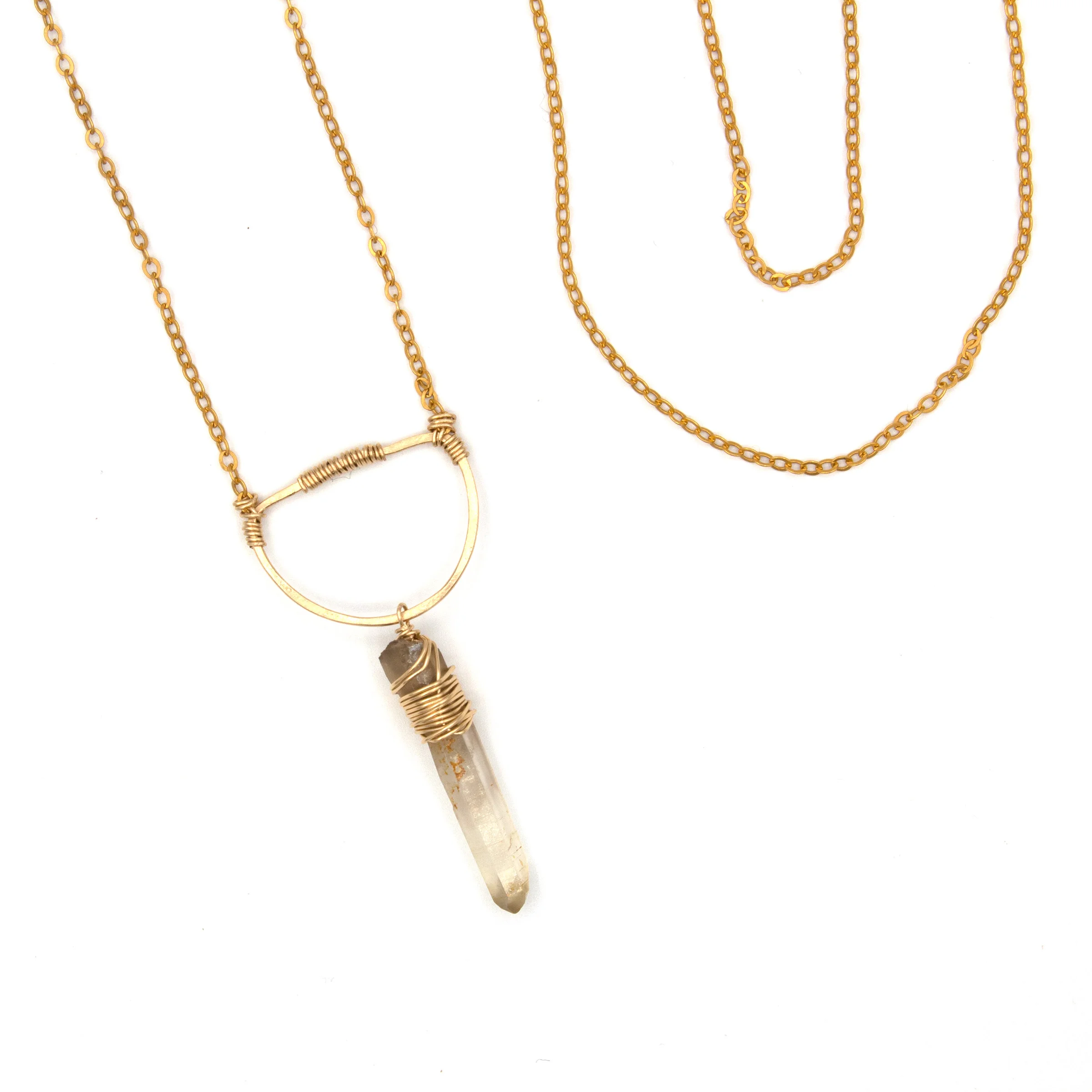 California Smoky Quartz Half Moon Long Necklace3.jpg