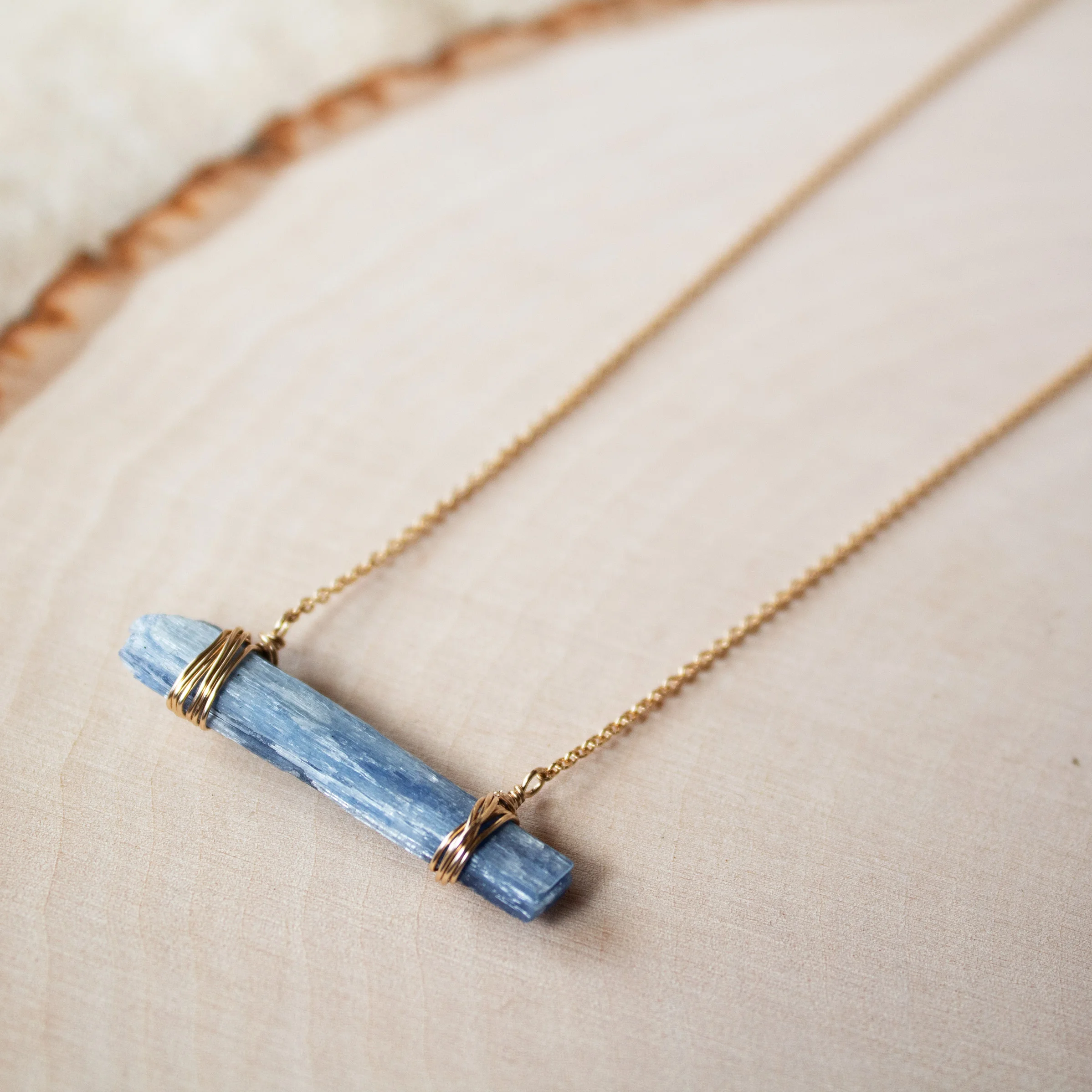 Blue Kyanite Scale Necklace