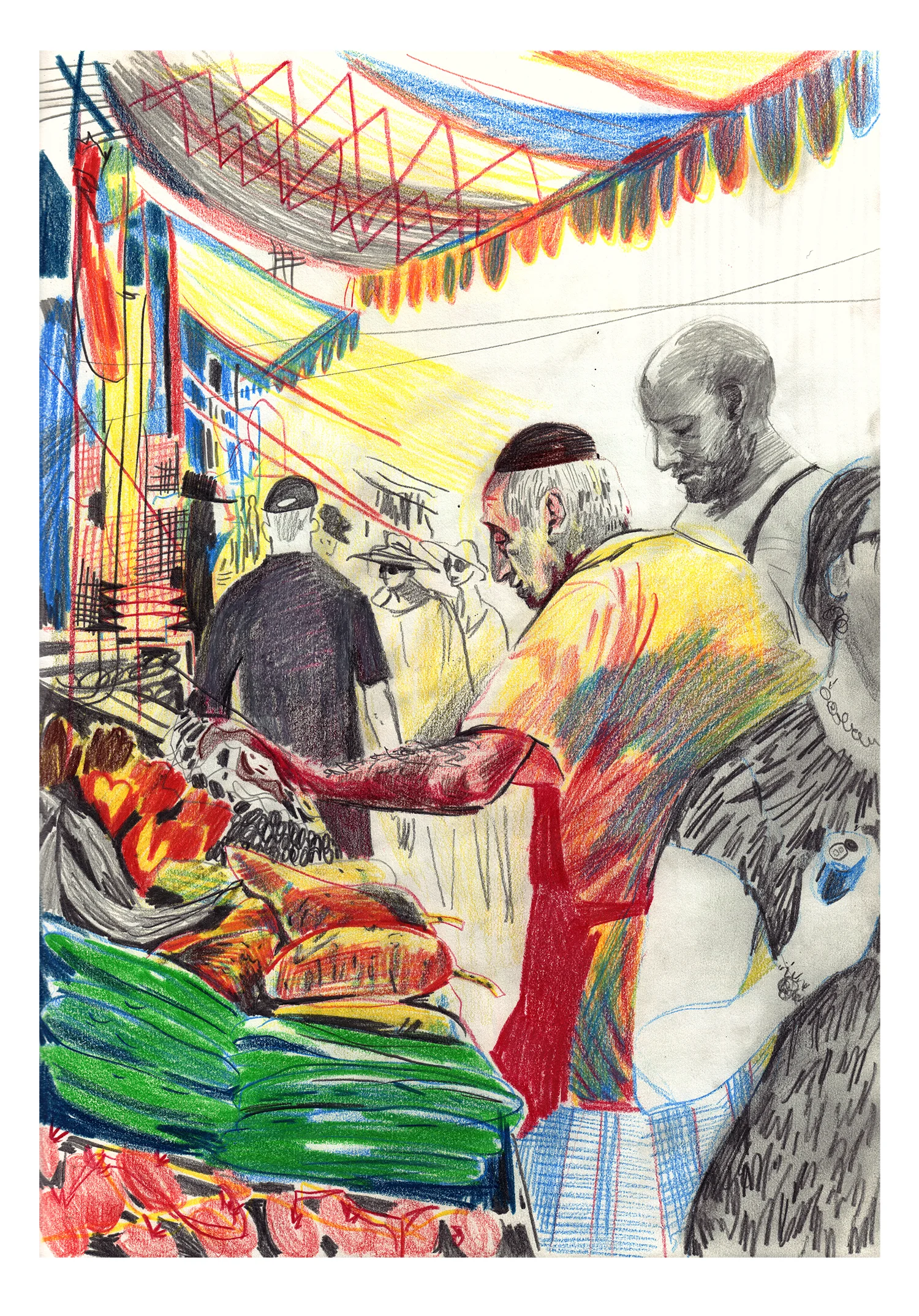 'Buying some olives' - 2018 - For Sale