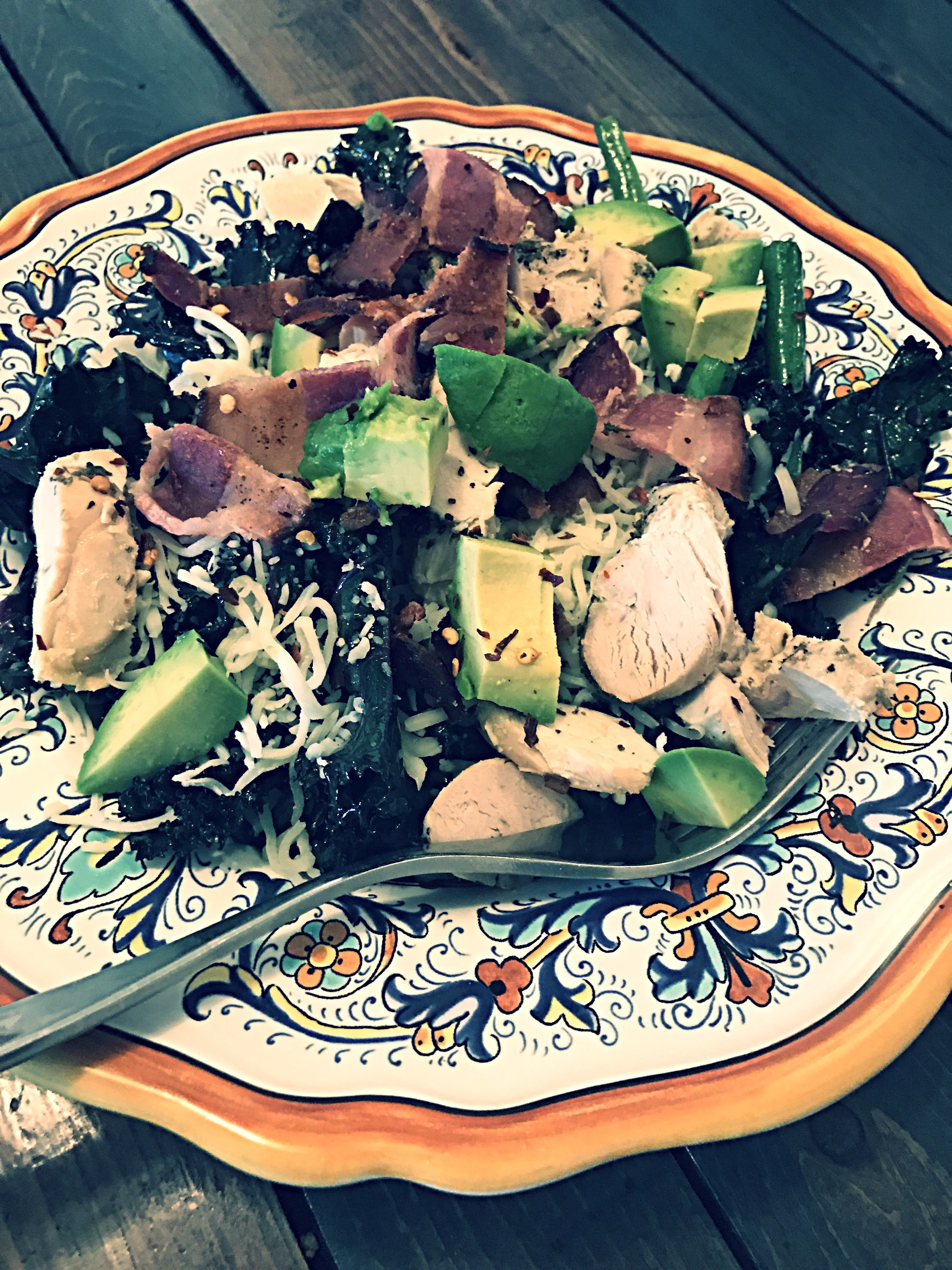 Warm Kale and Chicken Salad