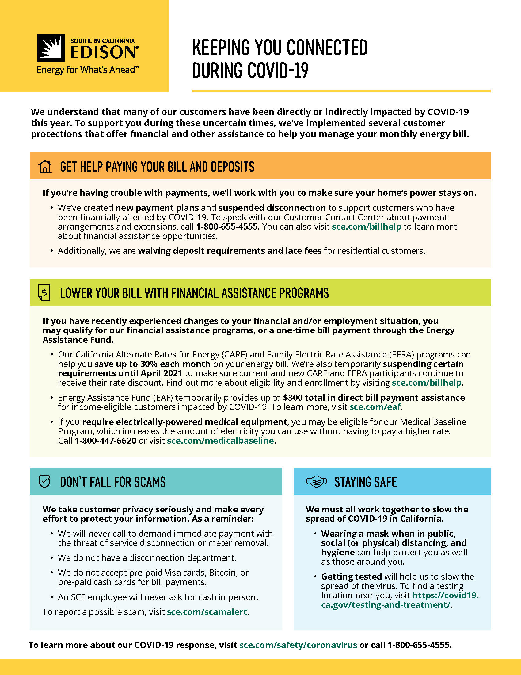 SCE Keeping You Connected During Covid-19