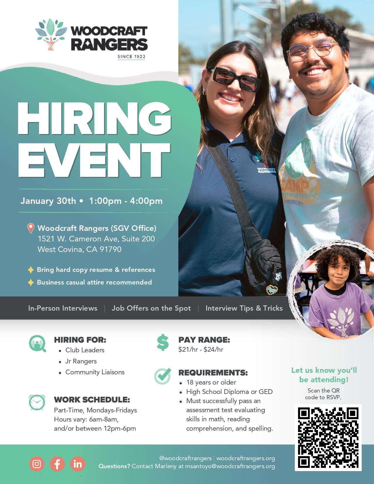 Woodcraft Rangers Hiring Event 