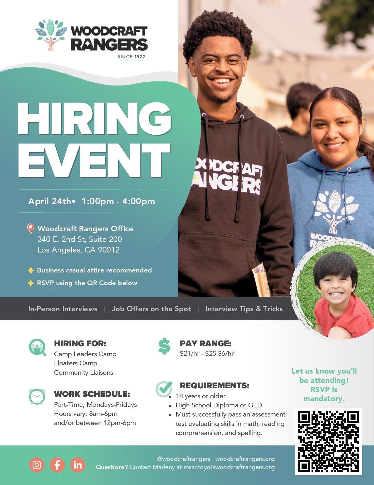 Woodcraft Rangers Hiring Event 