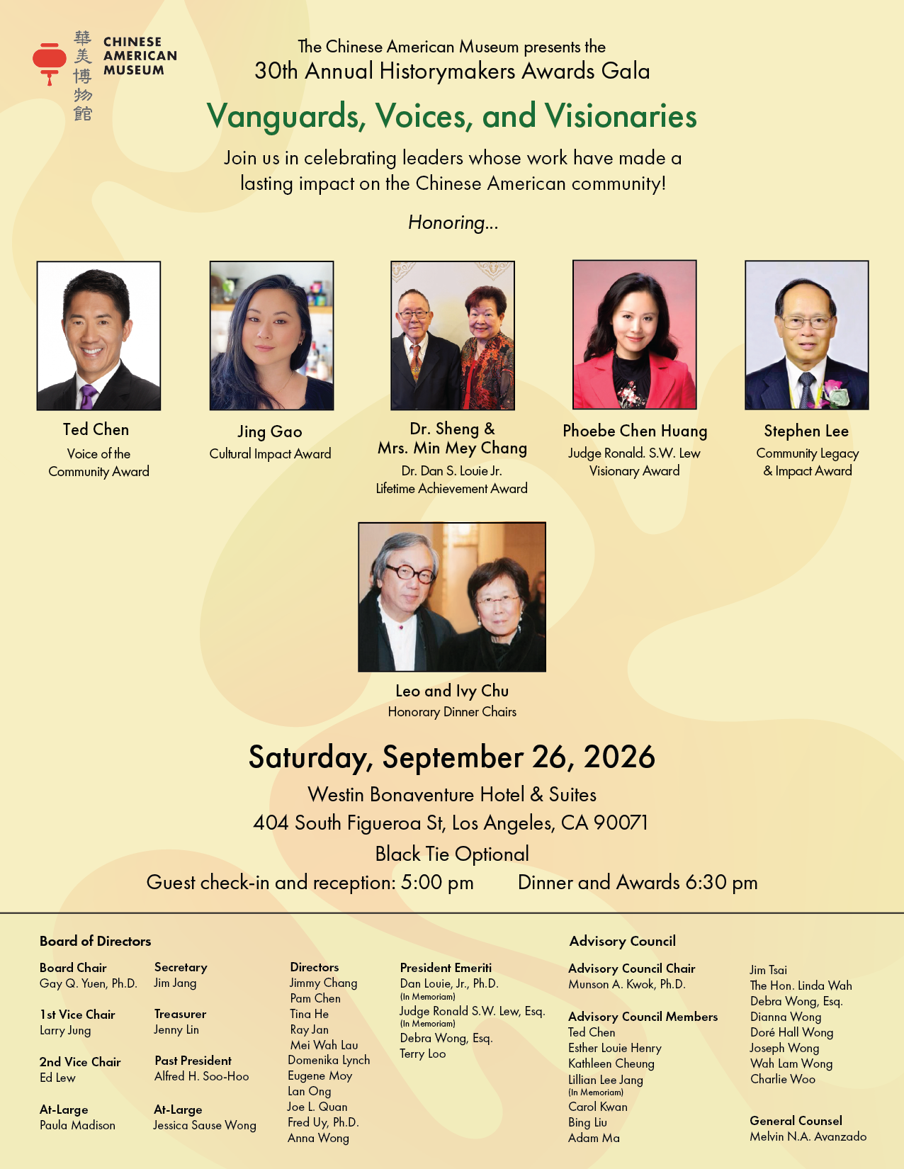 Chinese American Museum  Historymakers Awards Gala 