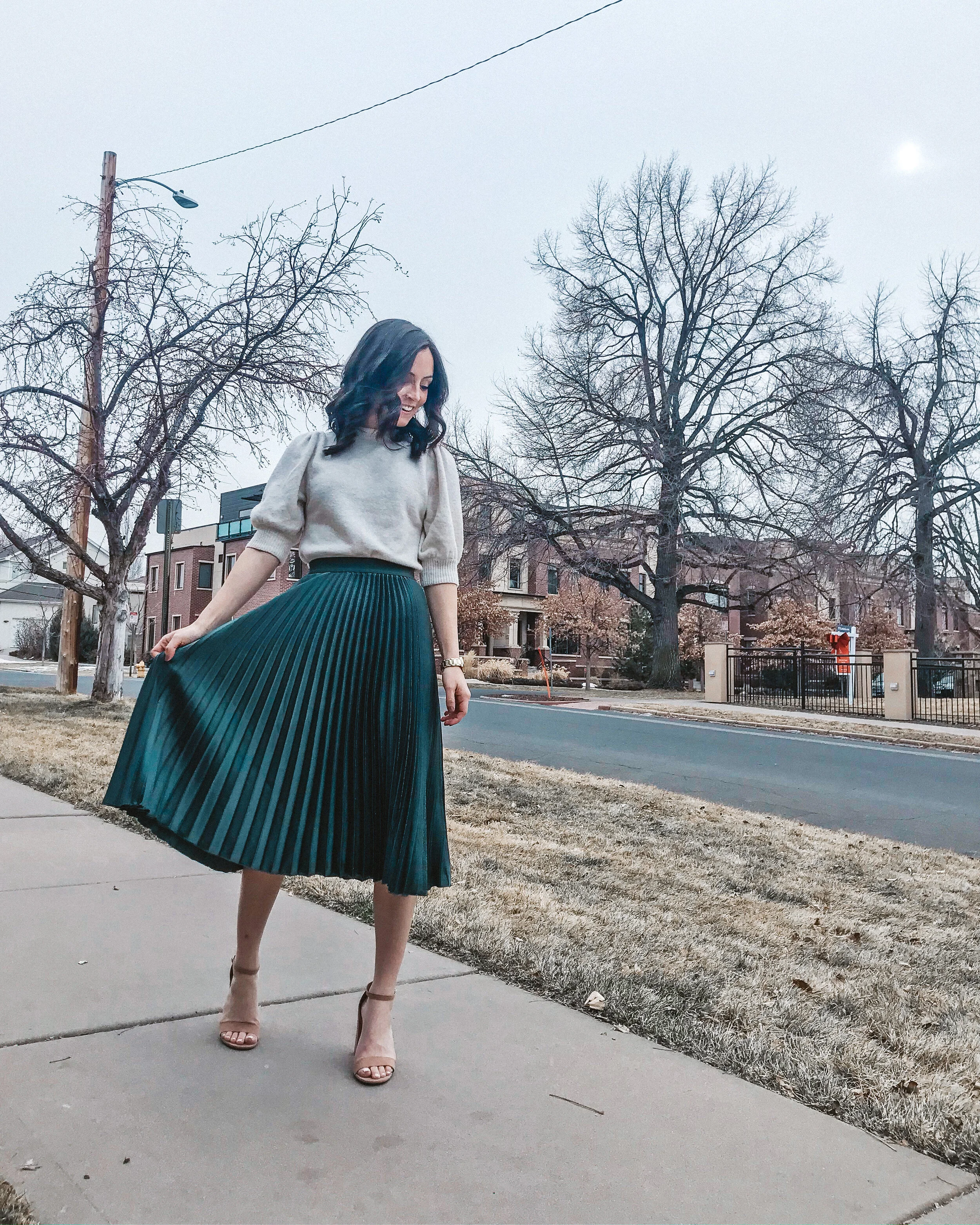 Pleated Midi Skirt Styled 3 Ways