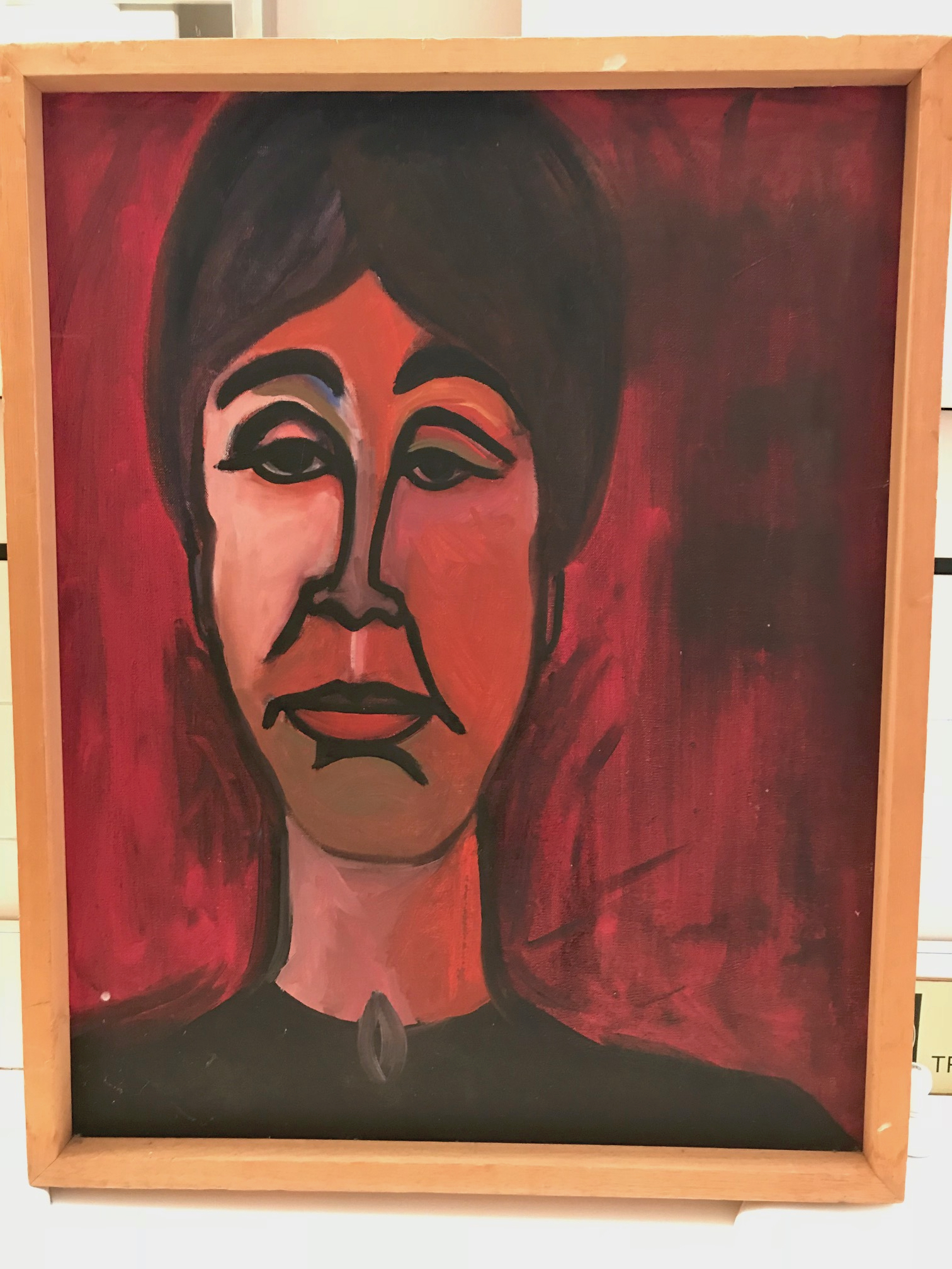 NFS 16" x 20" oil on canvas in wood frame. "In a Mood"