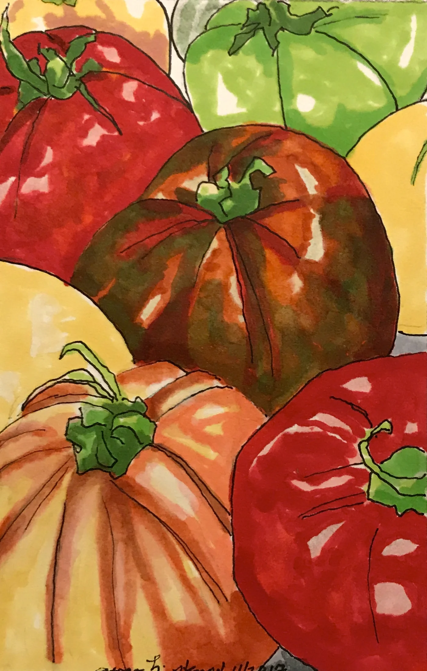 $300. 5" x 7" pen & ink on paper. "Heirlooms"