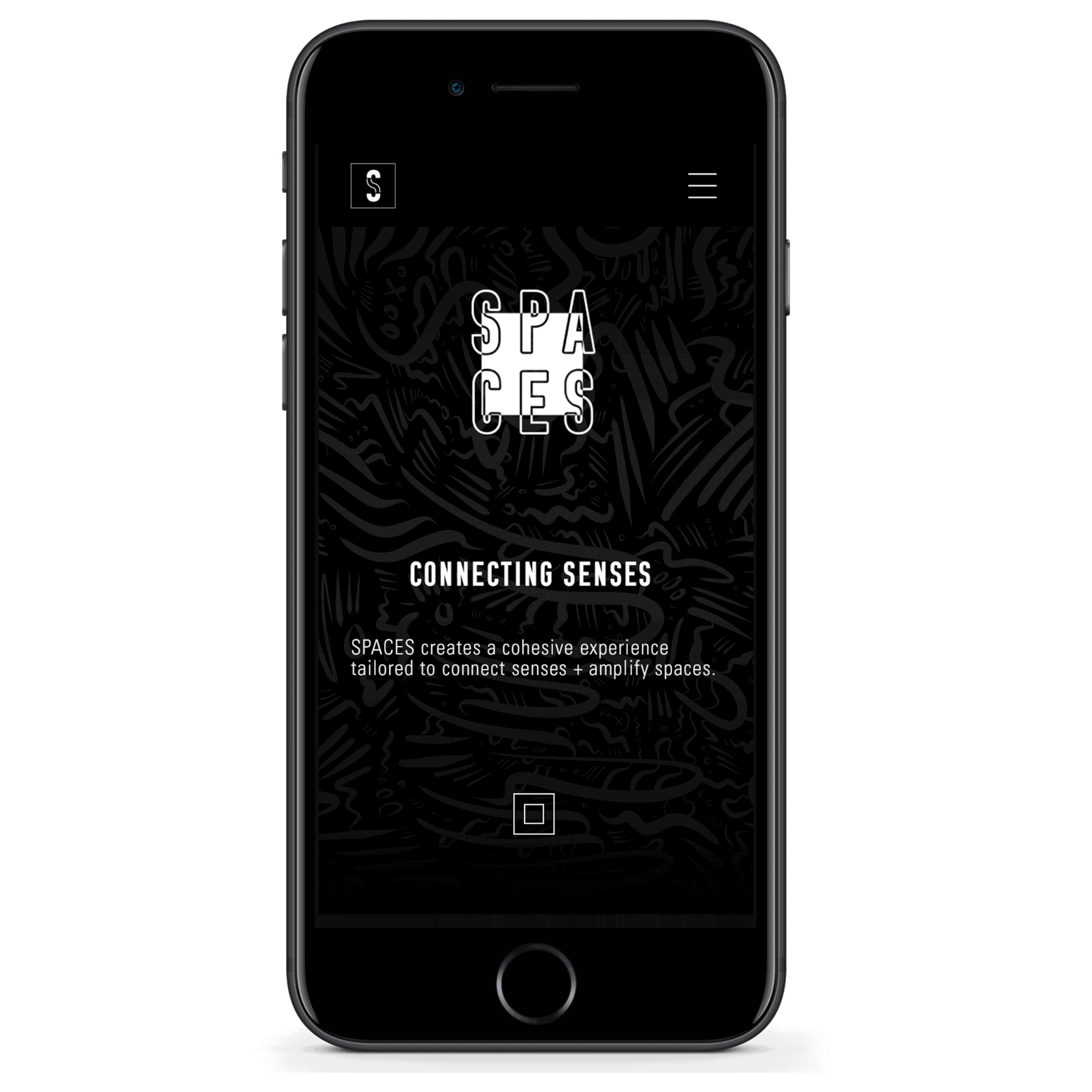 Landing page provides information about SPACES, purchase options, and connection to social media.