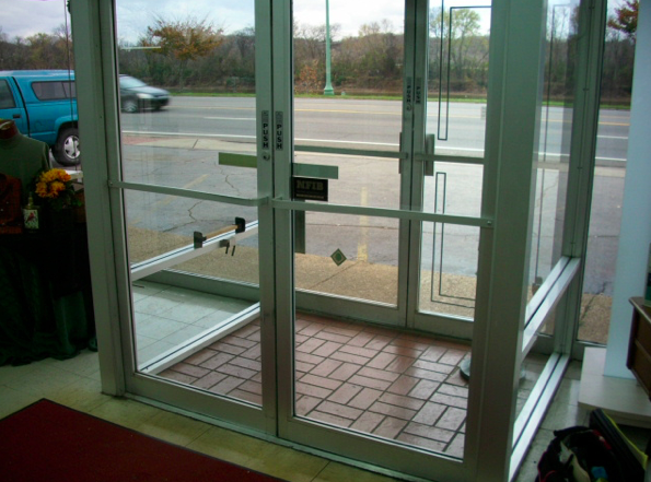 Image of two entry doors in series.