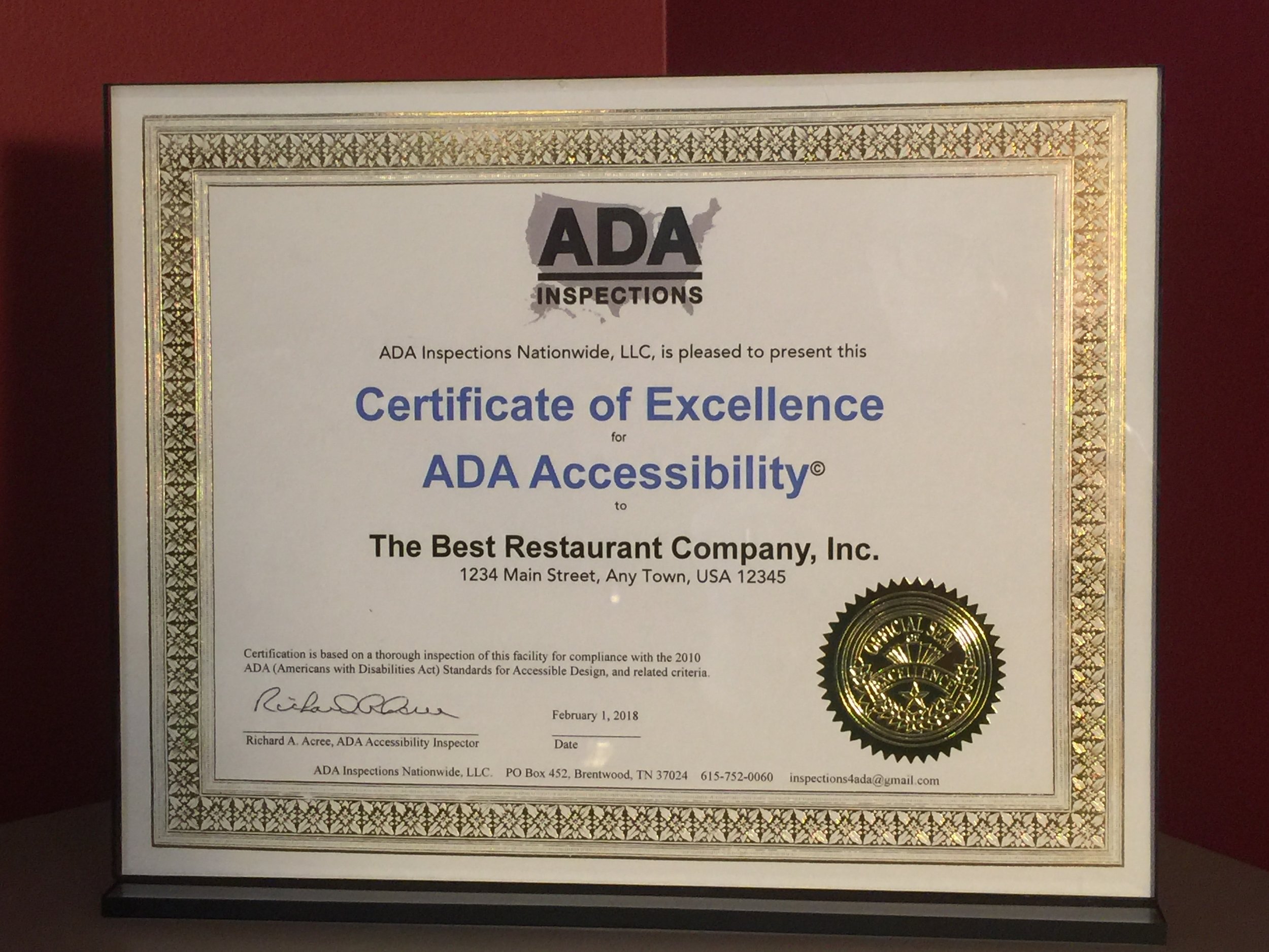 ADA Inspections Nationwide, LLC — ADA Compliancy