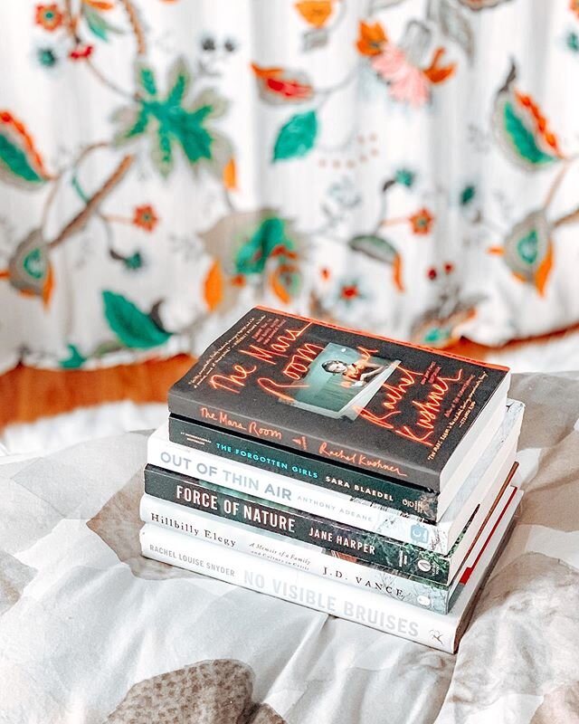 Here are a few of my upcoming quarantine reads. I'm currently in the middle of No Visible Bruises and Force of Nature.📚
⠀⠀
I've noticed so many people in the book community saying that they're having a hard time focusing on reading right now and I c