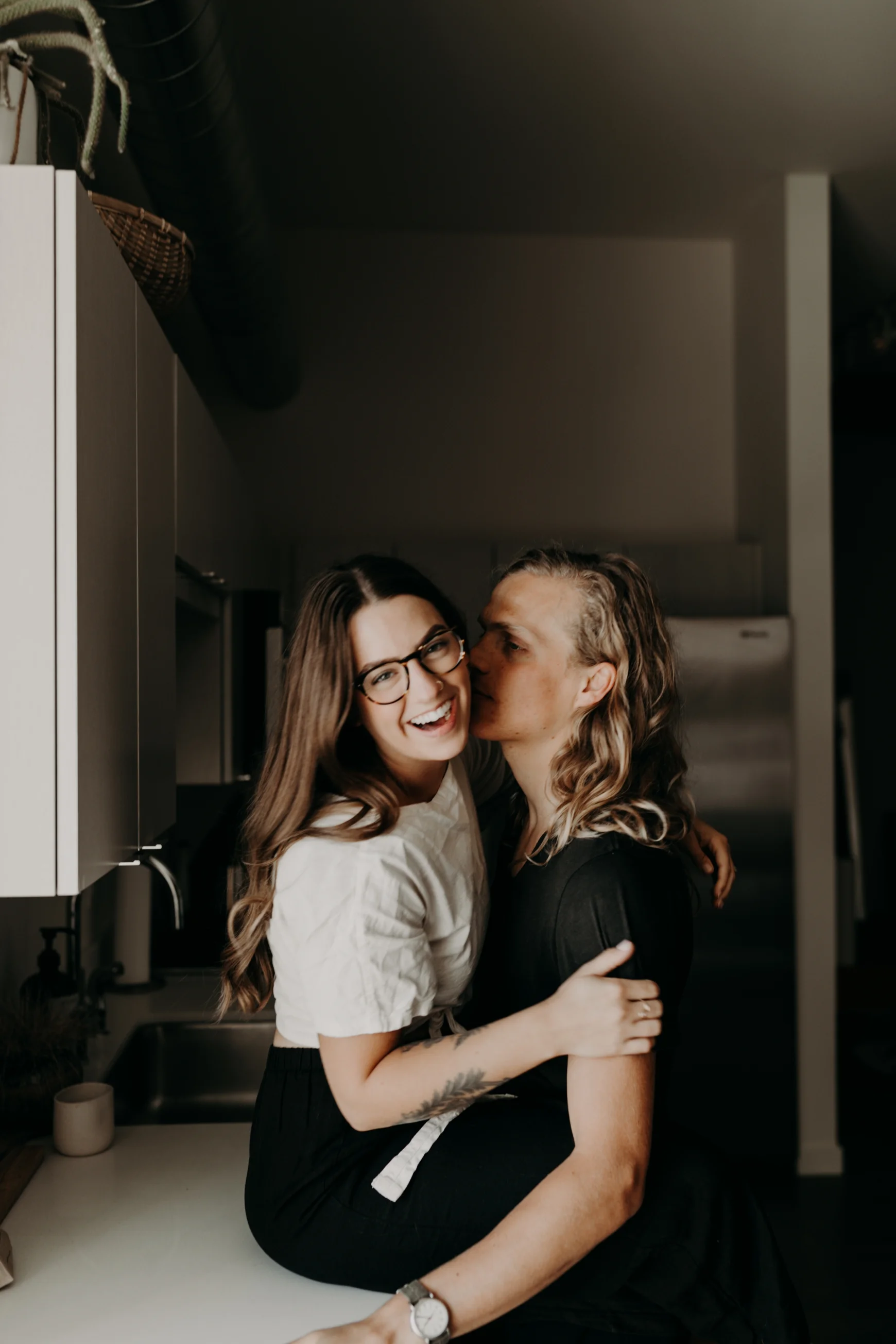 Moody In Home Downtown Los Angeles Anniversary Session Vanessa & Jake Emily Magers Photography-94.jpg