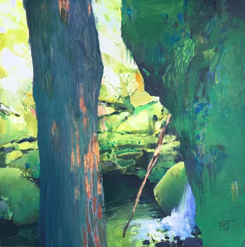 Randall David Tipton, Falls Creek-North Umpqua Study , watermedia, 12x12 in.