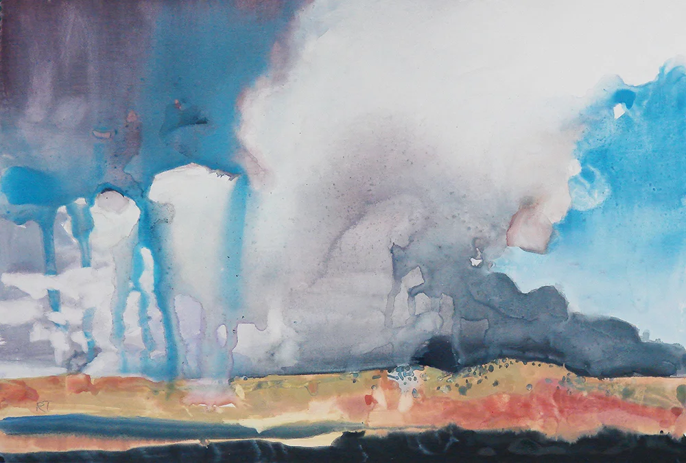 Randal David Tipton, Southeast Wyoming, watercolor on terraskin paper, 8.5x13.5 in.