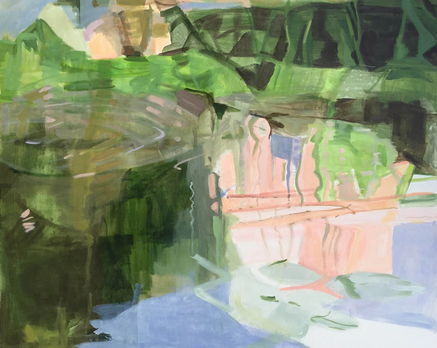 Patricia Doyle, Land of the Lotus , acrylic, 48x60 in..