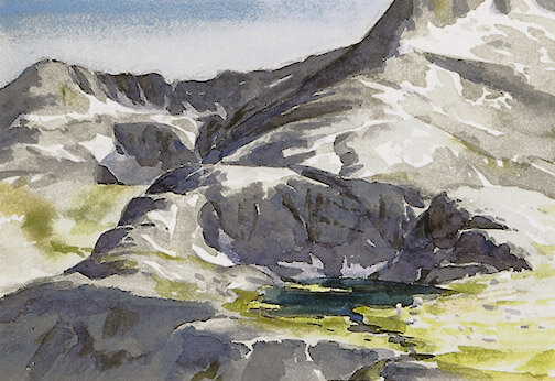  Erling Sjovold,  Lake , watercolor 